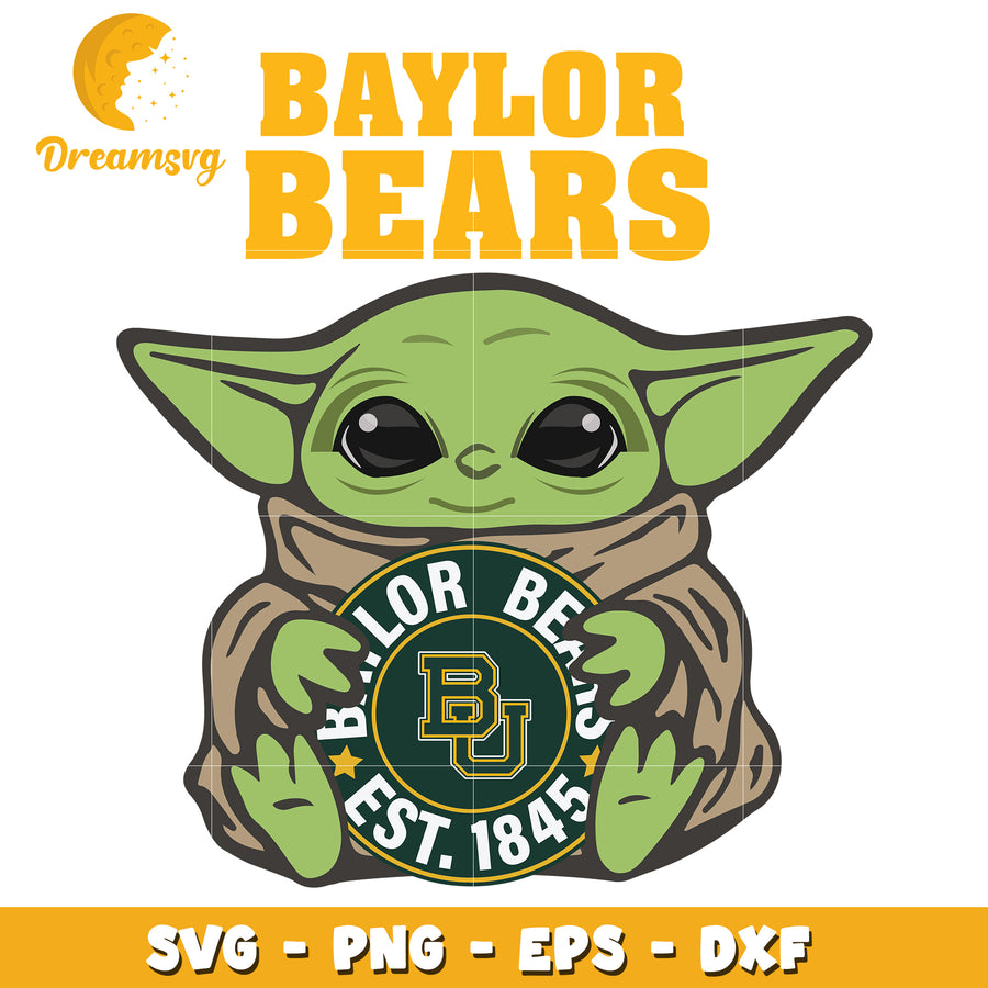 Baylor Bears Baby Yoda SVG PNG EPS DXF