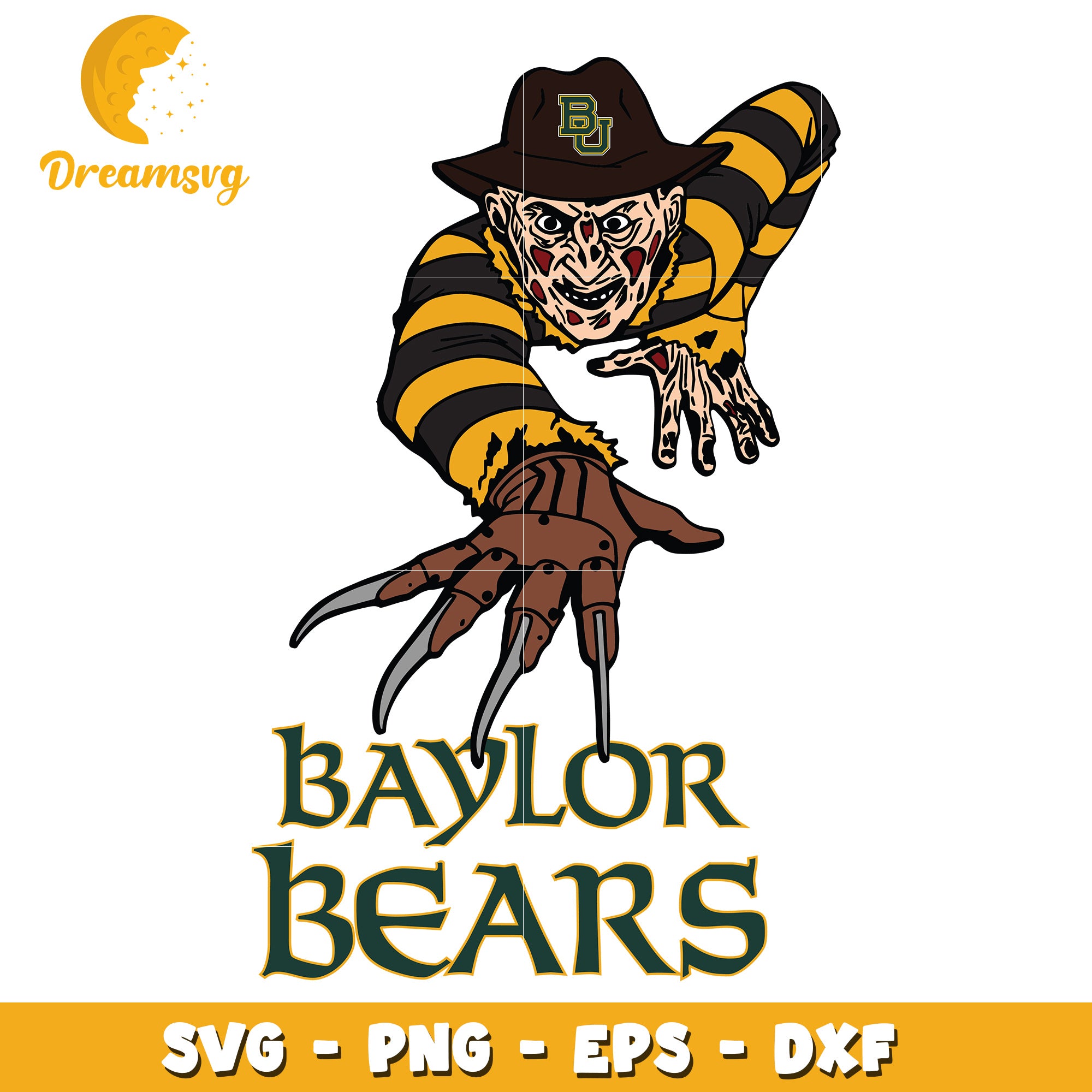 Baylor Bears Freddy Krueger SVG