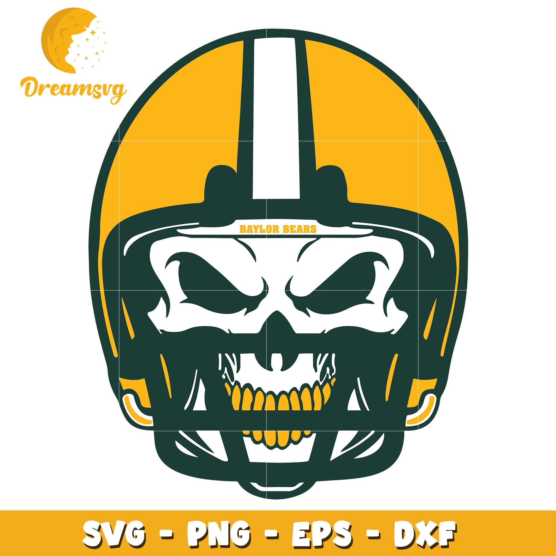 Baylor Bears Skull Football Helmet SVG PNG EPS DXF