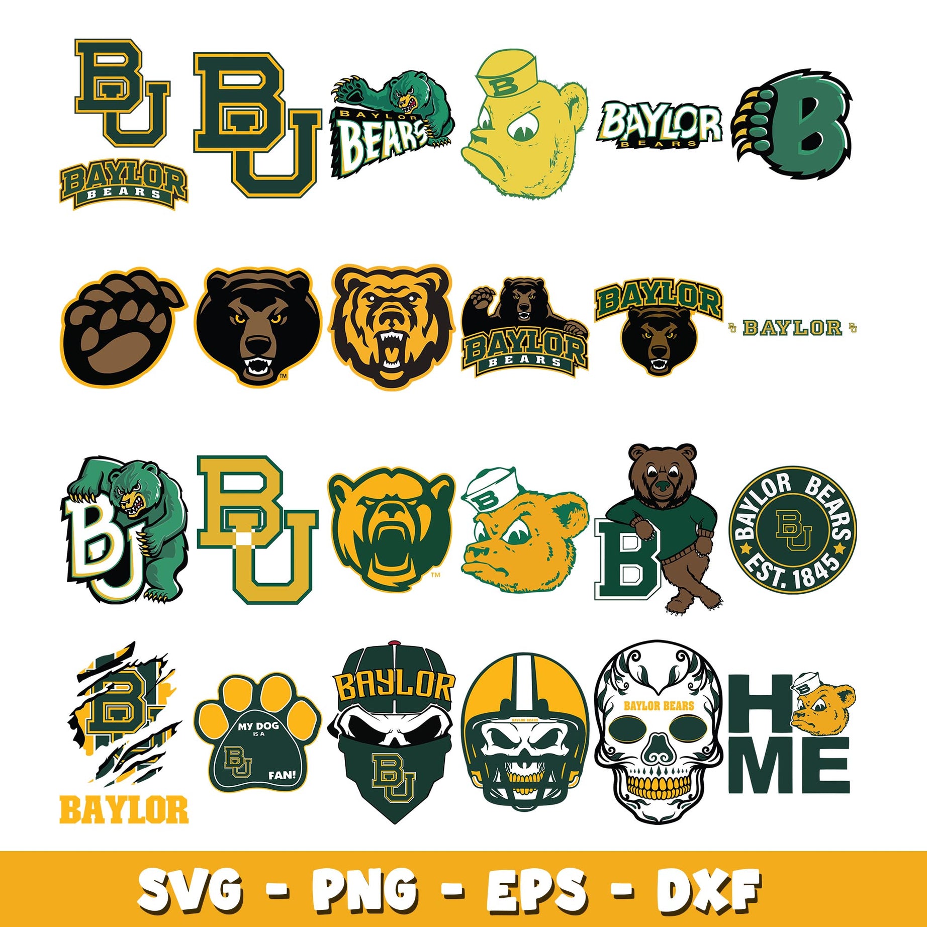 Baylor Buttons Baylor Bears Bundle svg, Baylor Bears logo svg, ncaa svg – DreamSVG Store