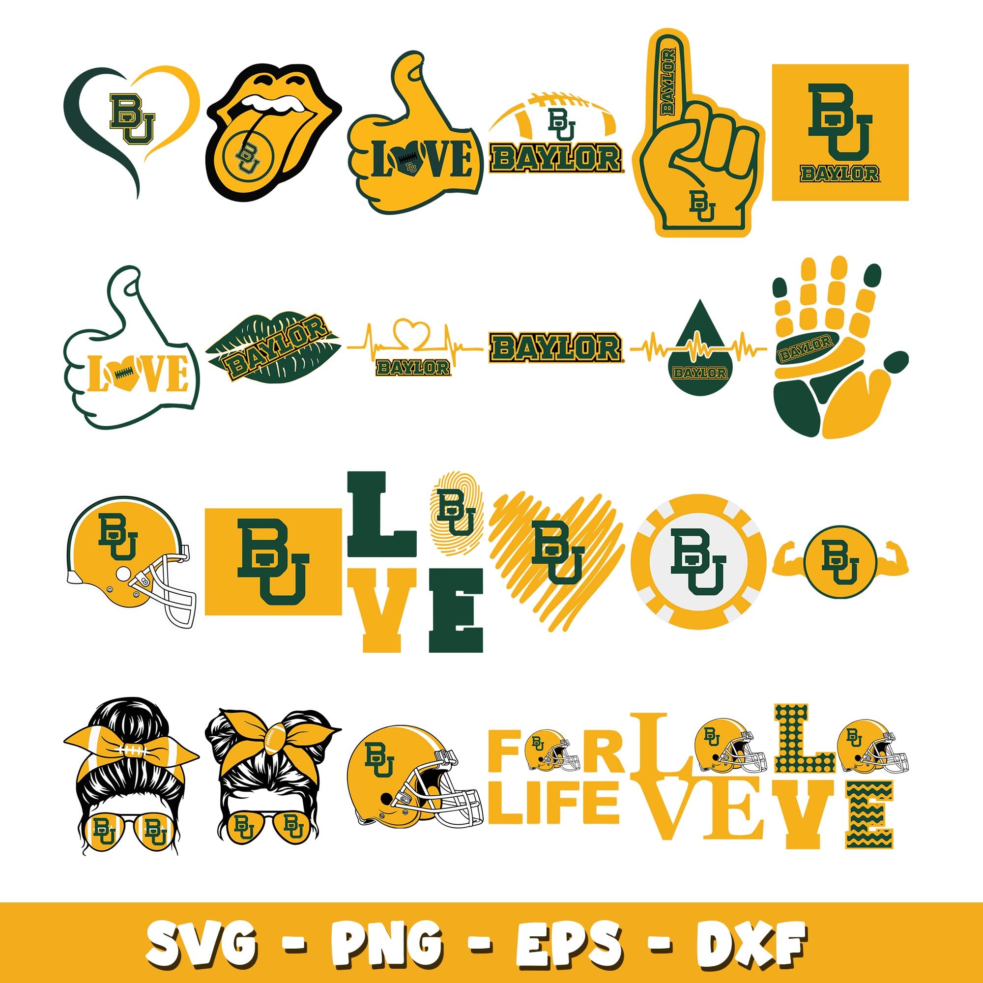 Love Baylor Bears Bundle svg, Baylor Bears logo svg, ncaa svg ...