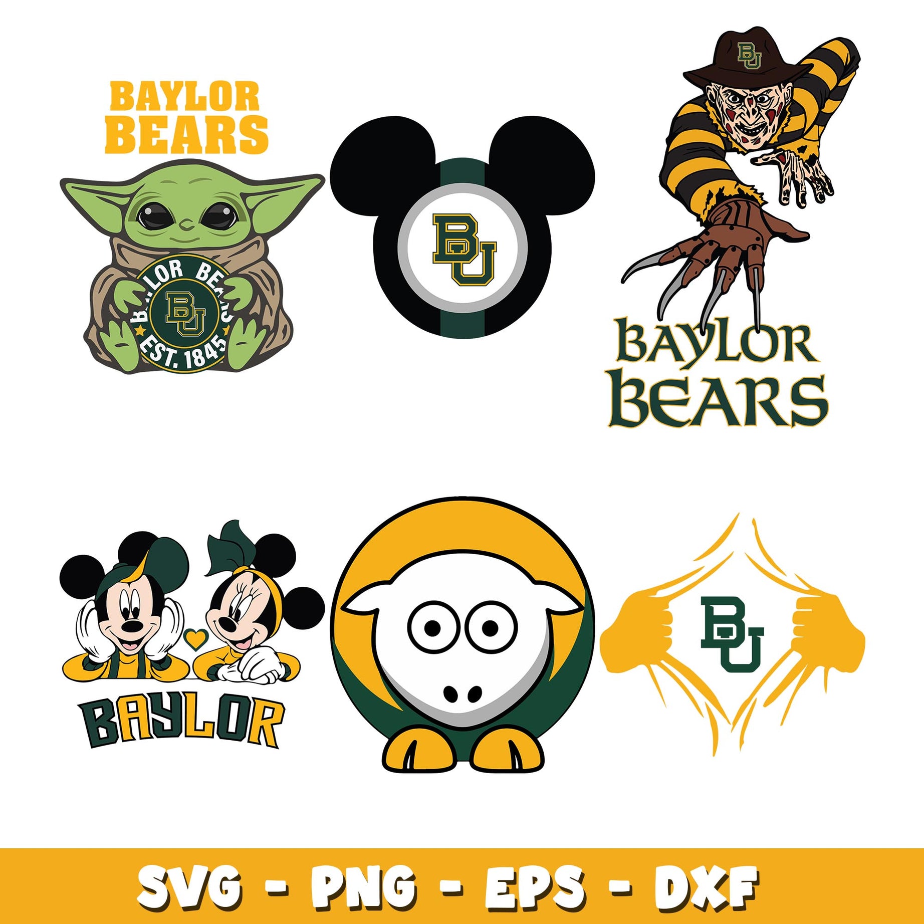 Baylor Bears Embroidery Bundle svg, Baylor Bears logo svg, ncaa svg  