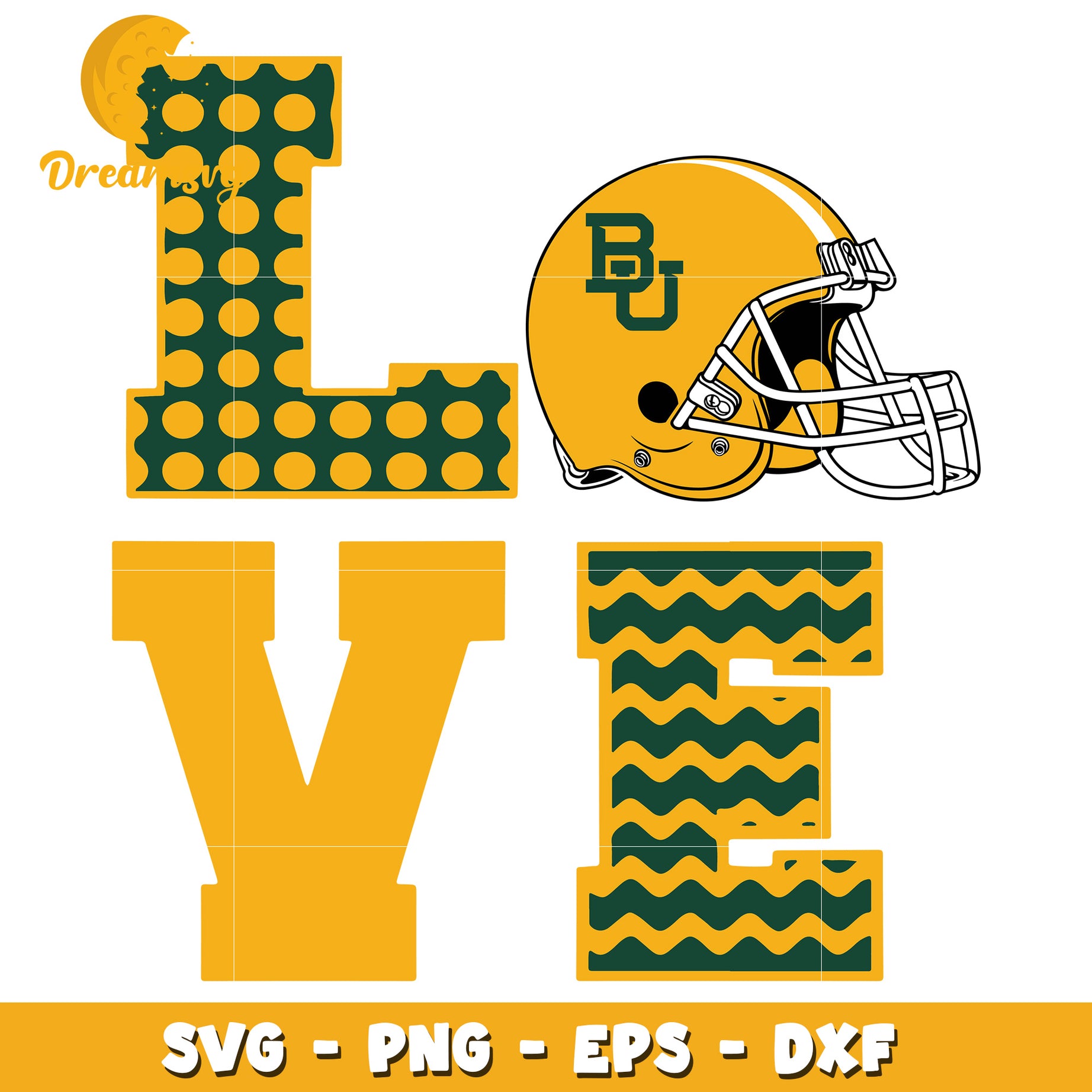 Baylor Football Love SVG PNG EPS DXF