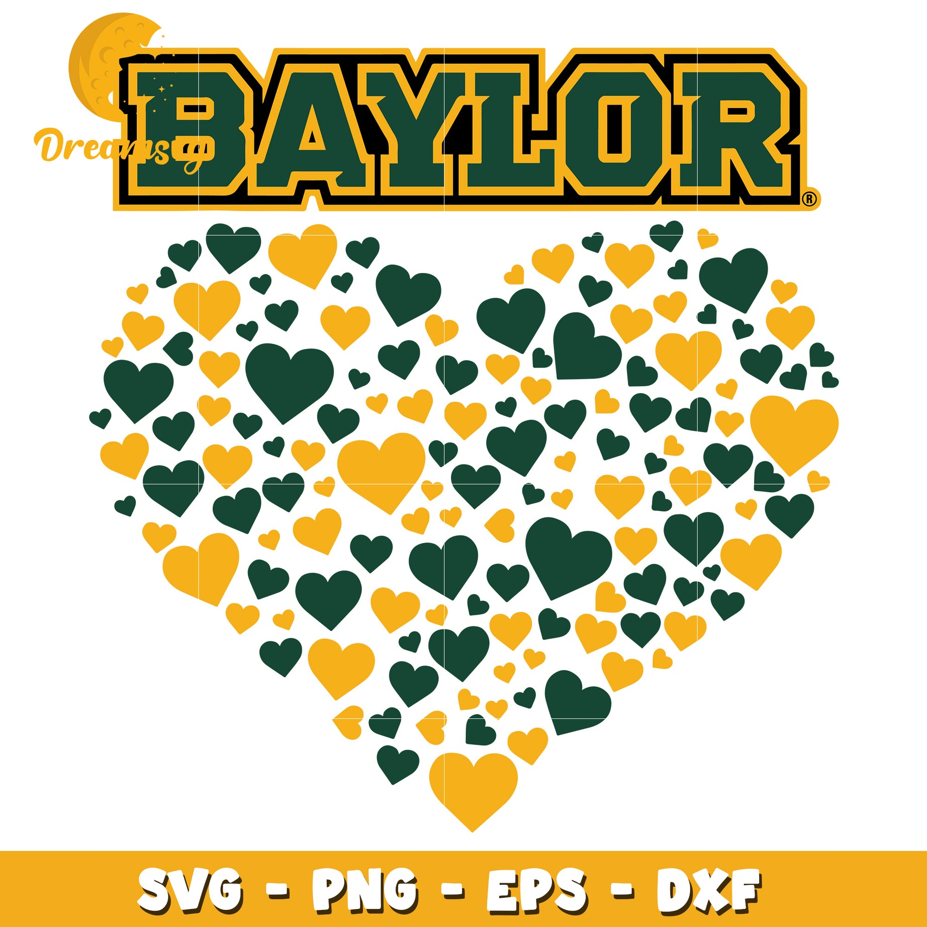 Baylor Heart SVG PNG EPS DXF Cut File