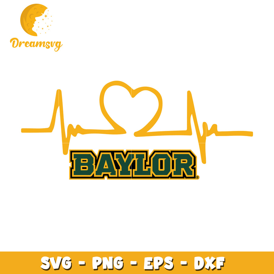 Baylor Heartbeat SVG Cut File