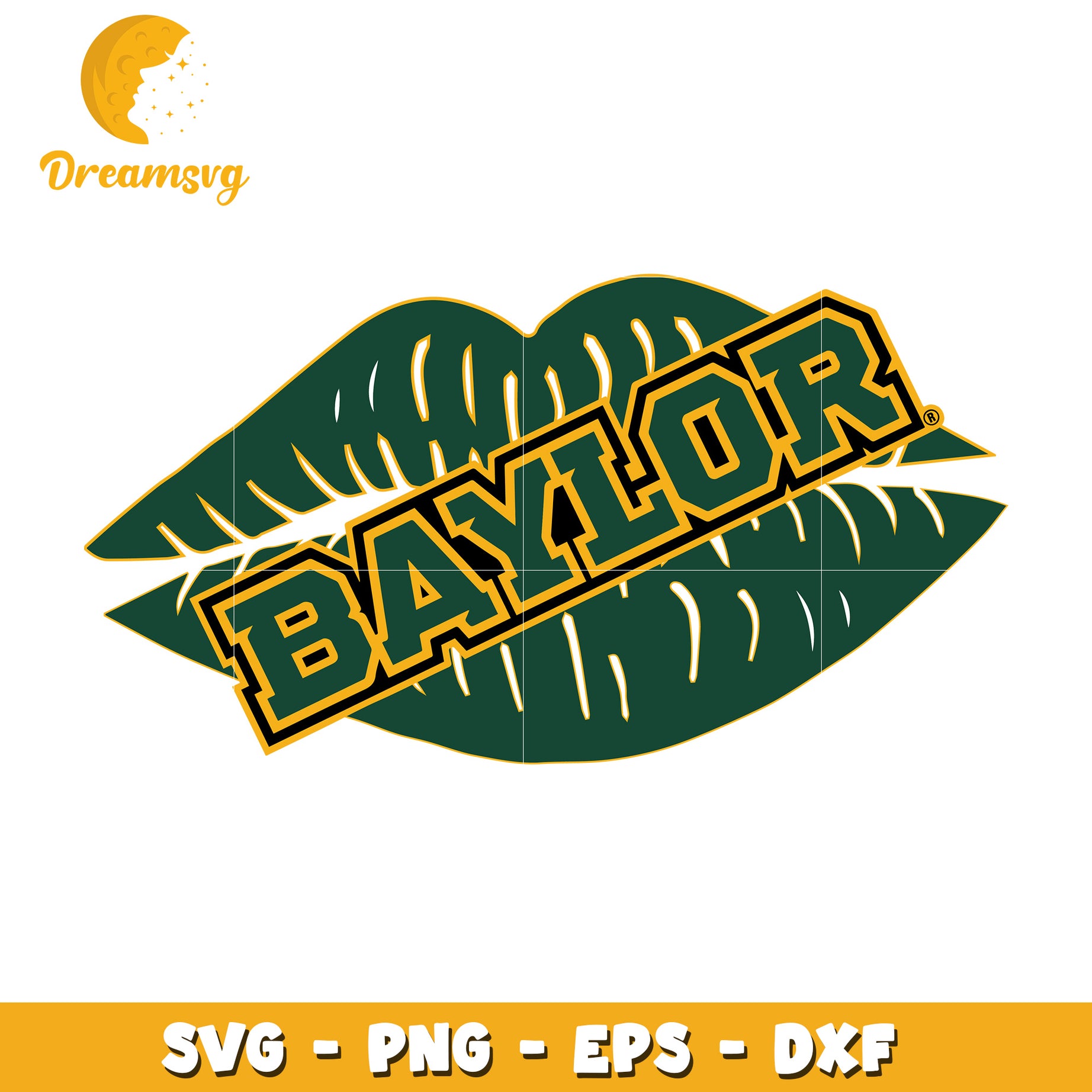 Baylor Lips SVG Cut File PNG EPS DXF
