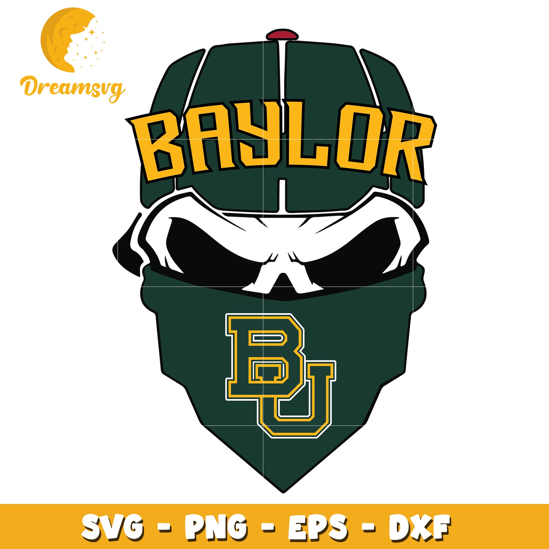 Baylor Skull SVG PNG EPS DXF Cut File