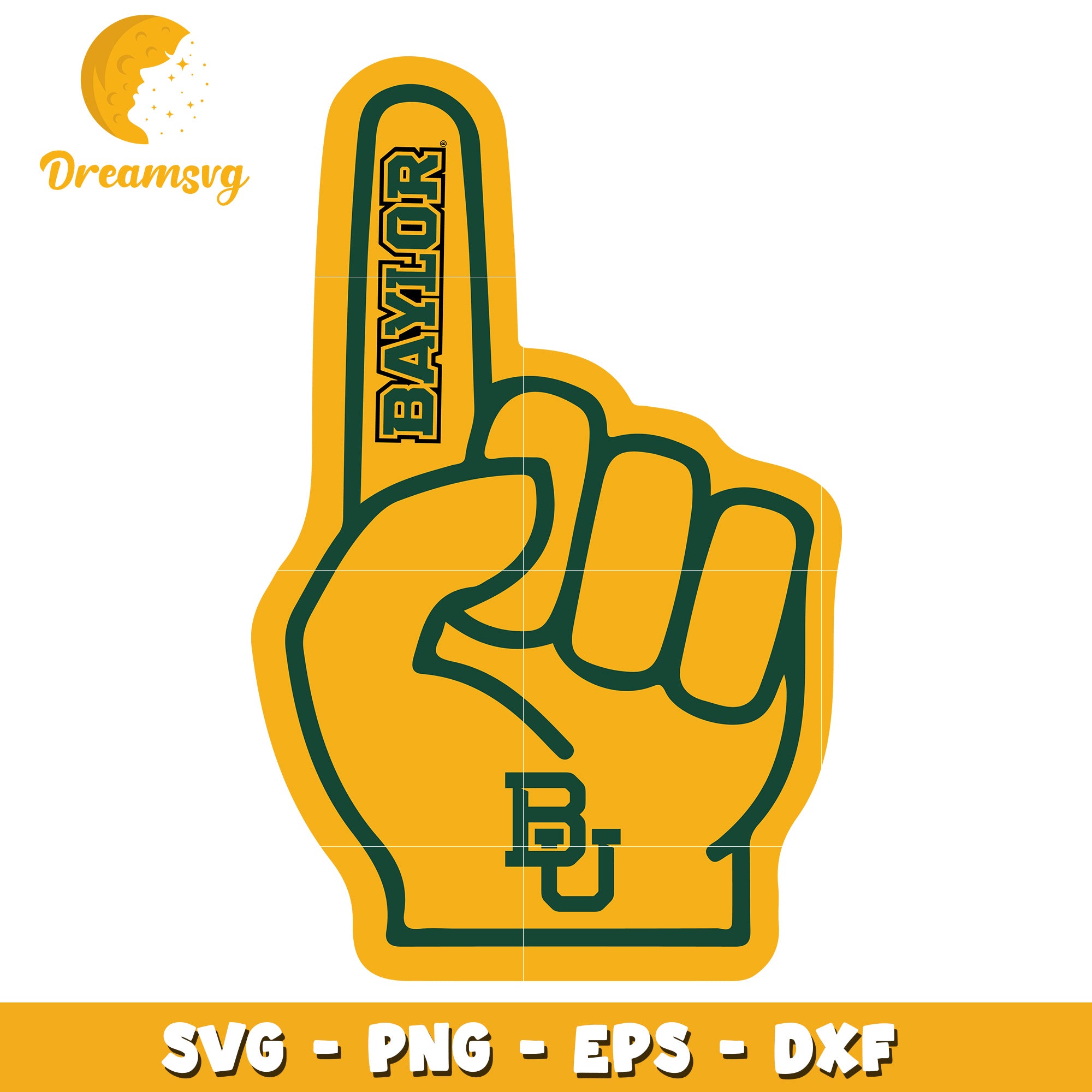 Baylor University Foam Finger SVG Cut File