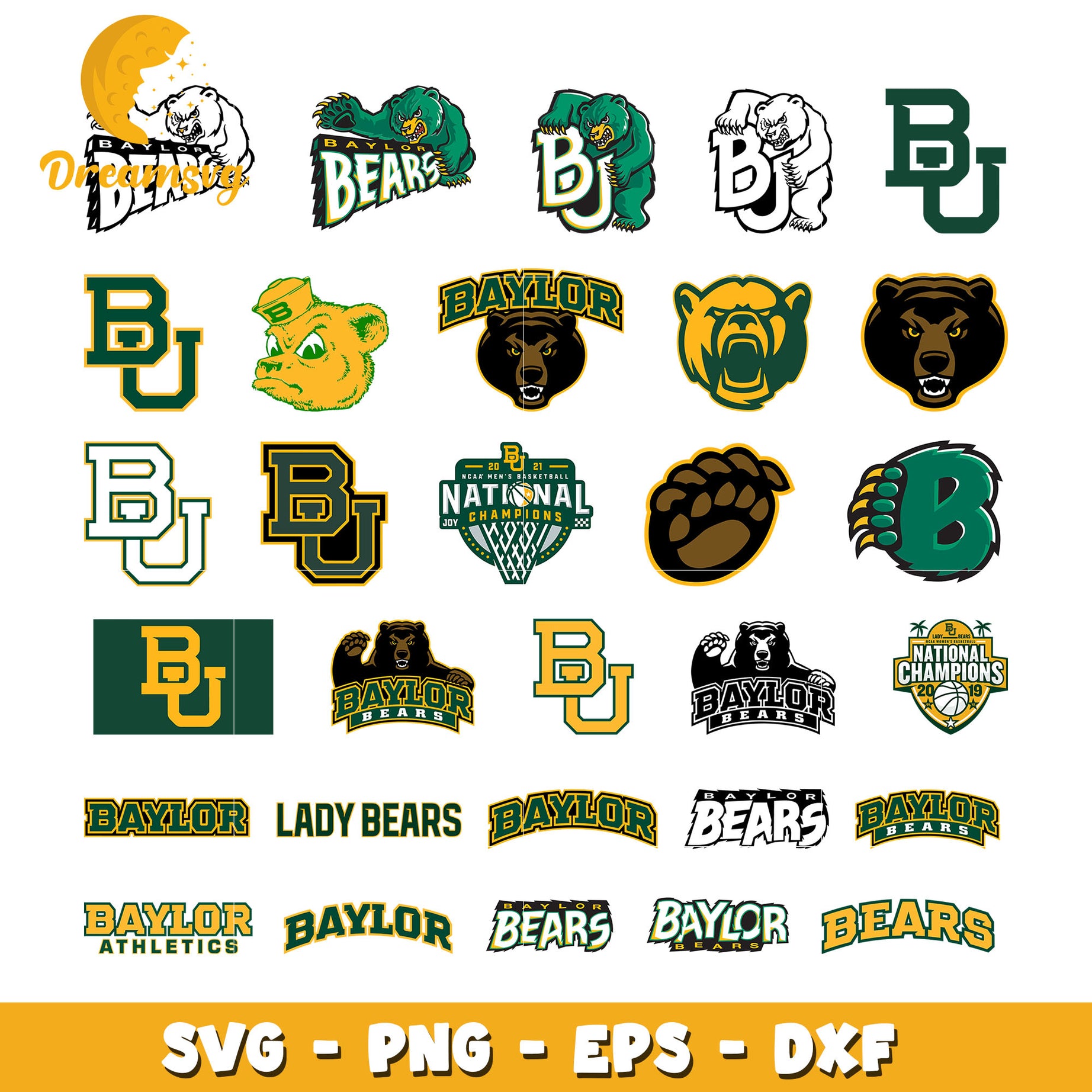 Logo baylor bears design bundle svg, baylor bears football​ svg