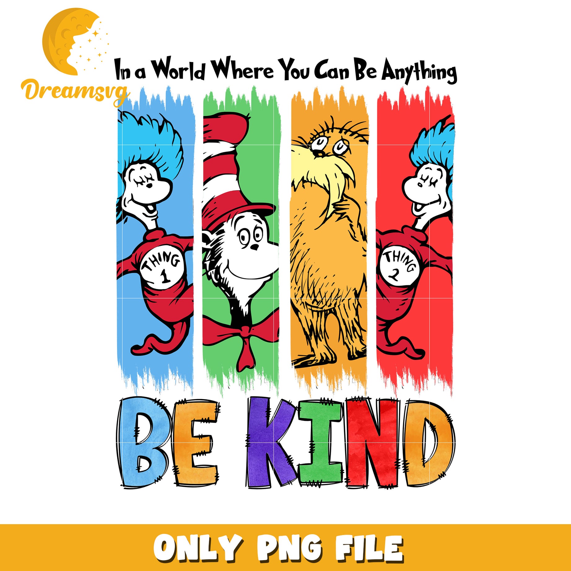 Be Kind Cat in the Hat PNG Design