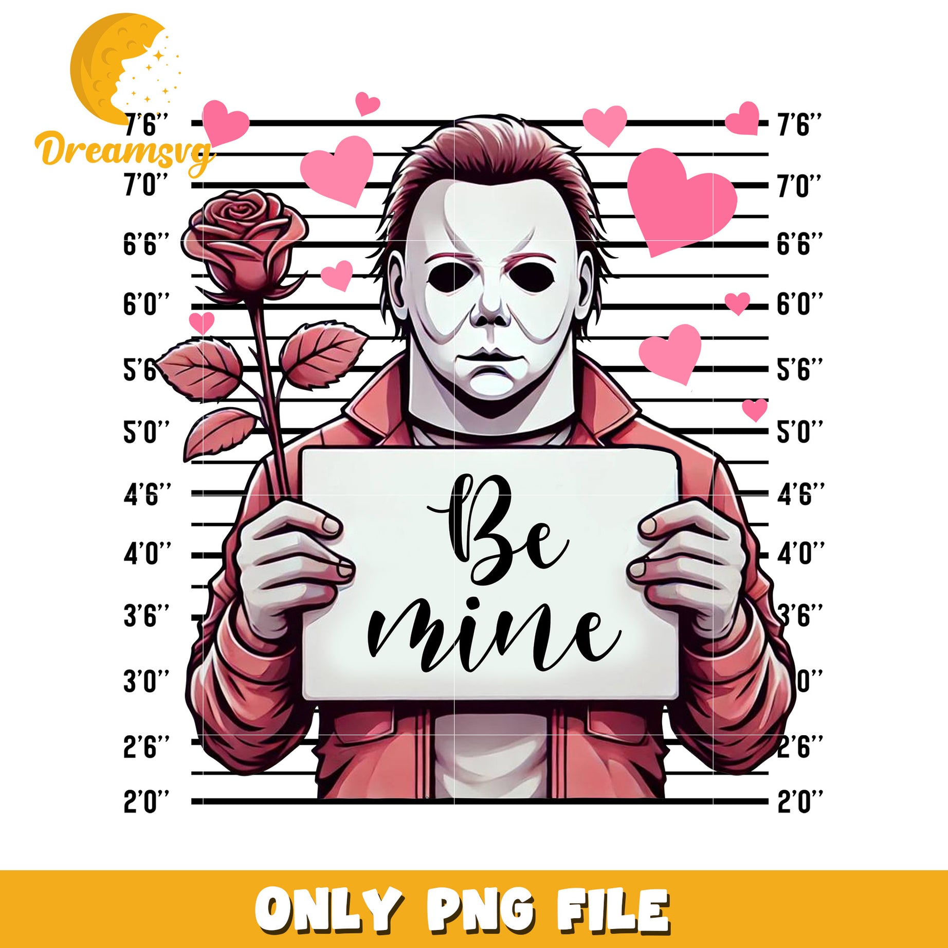 Be Mine Horror Valentine Michael Myers PNG Design