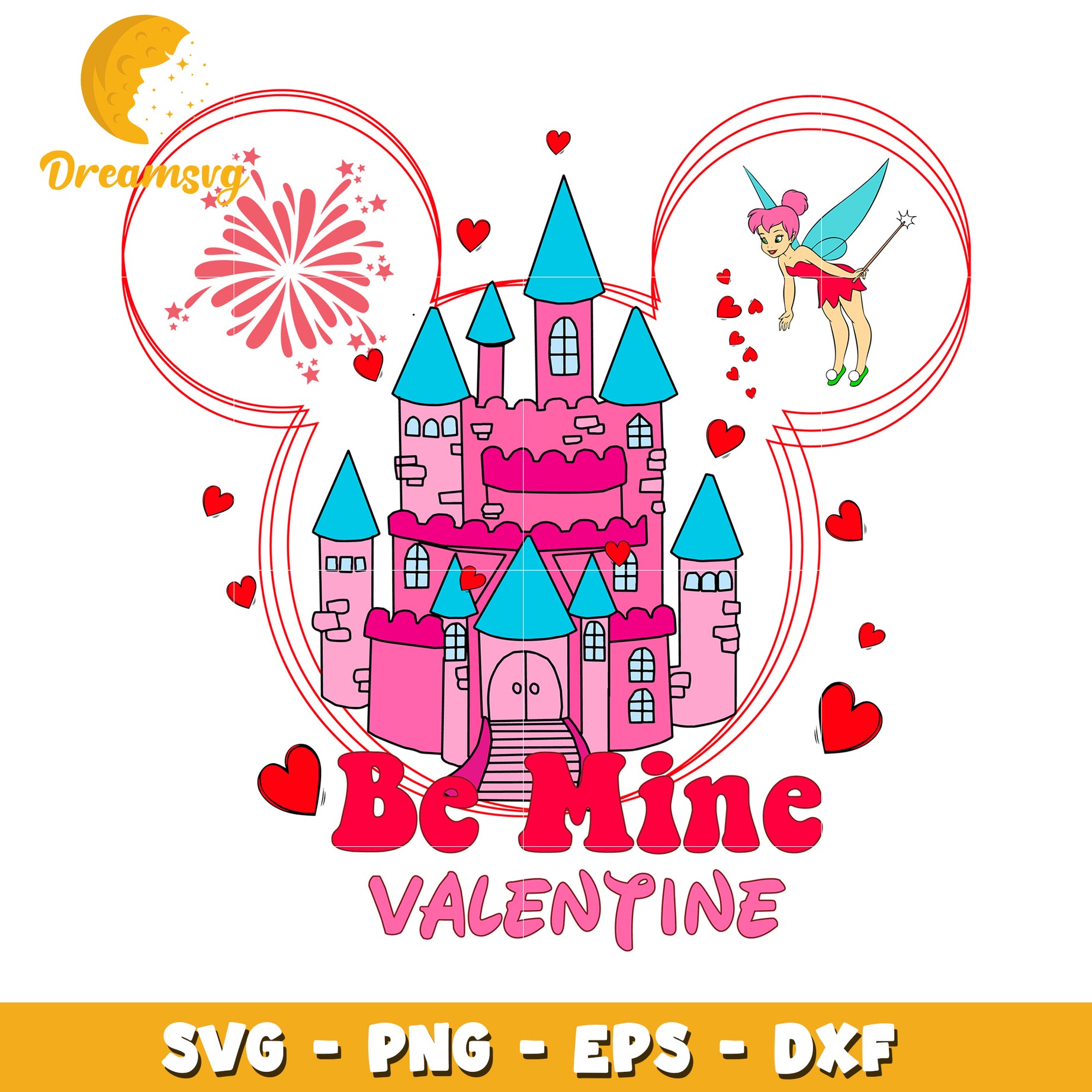 Be Mine Valentine Castle SVG PNG EPS DXF