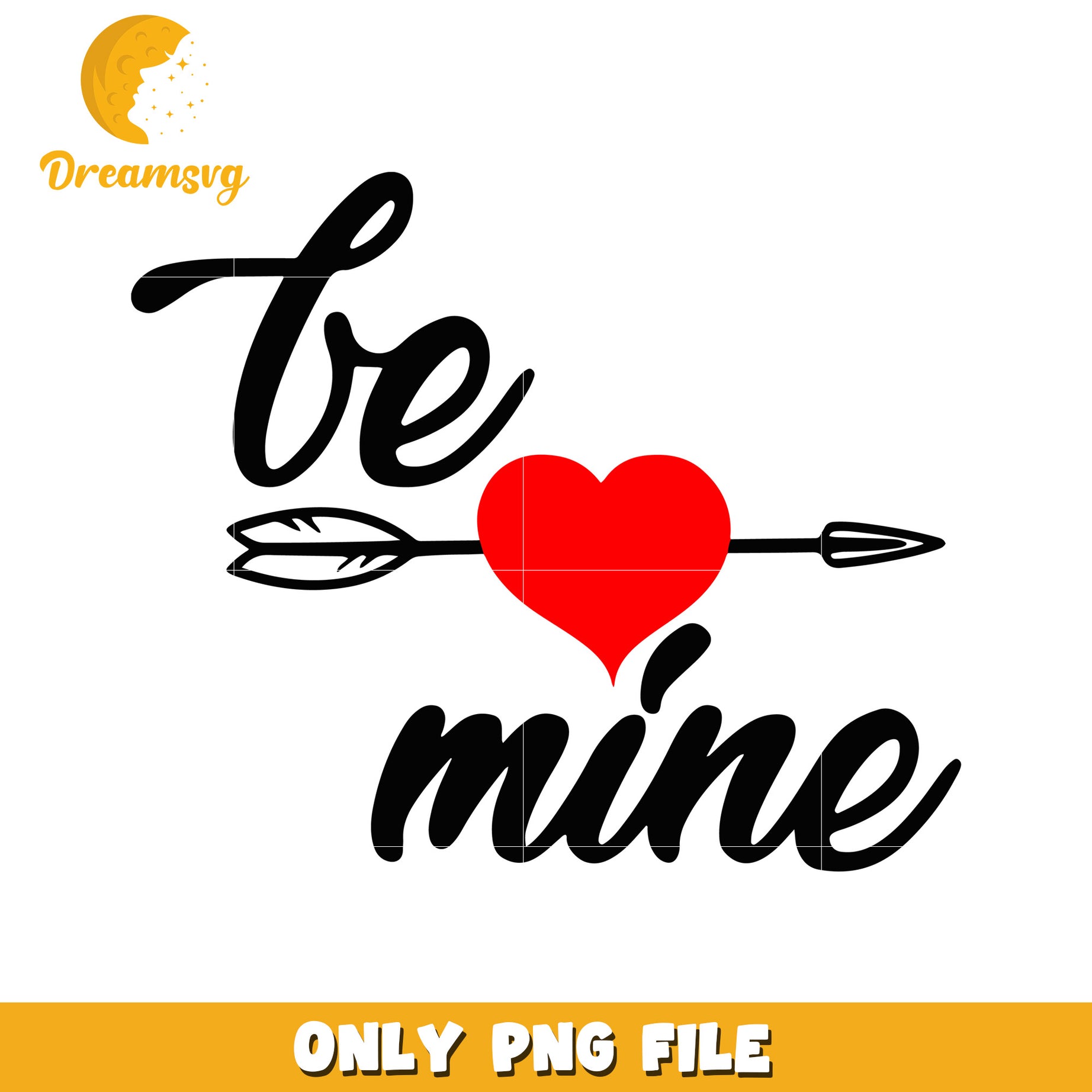 Be Mine Valentine Heart Arrow PNG Graphic Design File