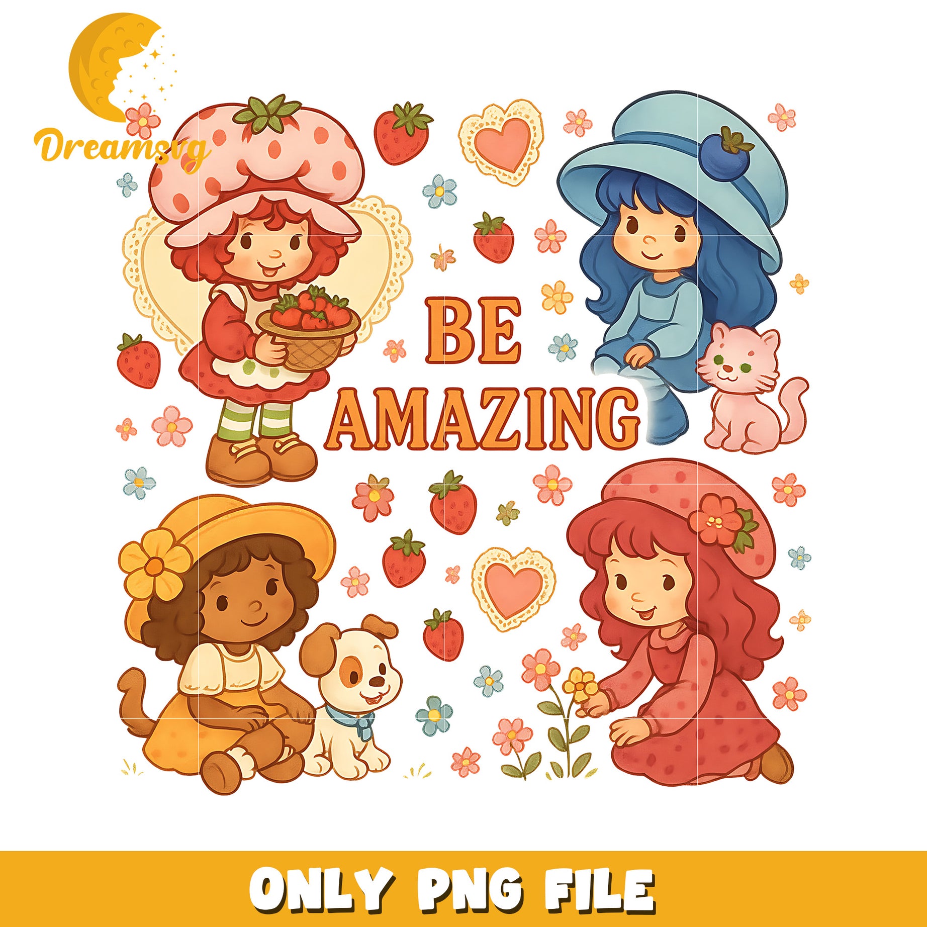 Be amazing shortcake png, shortcake art png, strawberry shortcake design png