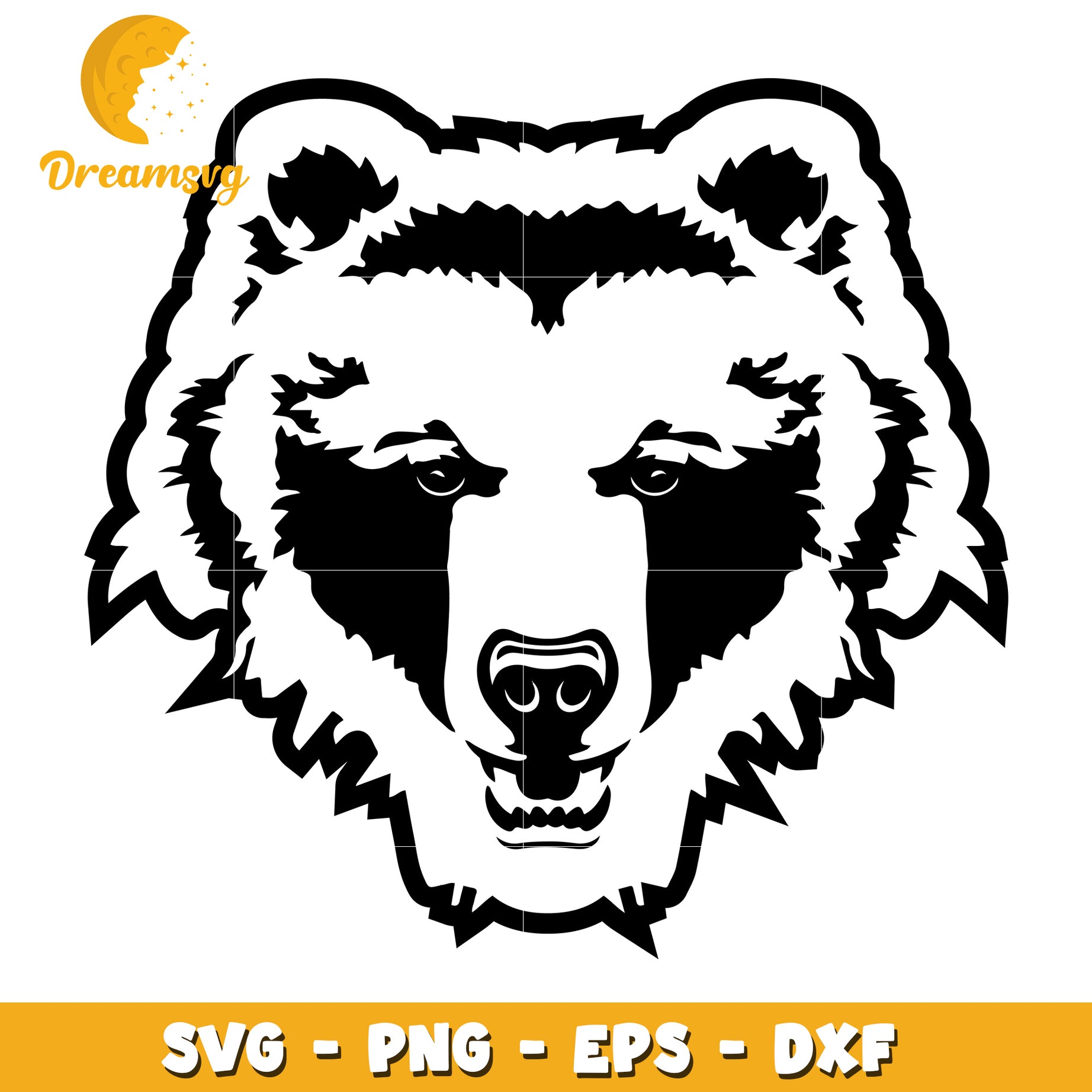 Bear Head SVG PNG EPS DXF Files