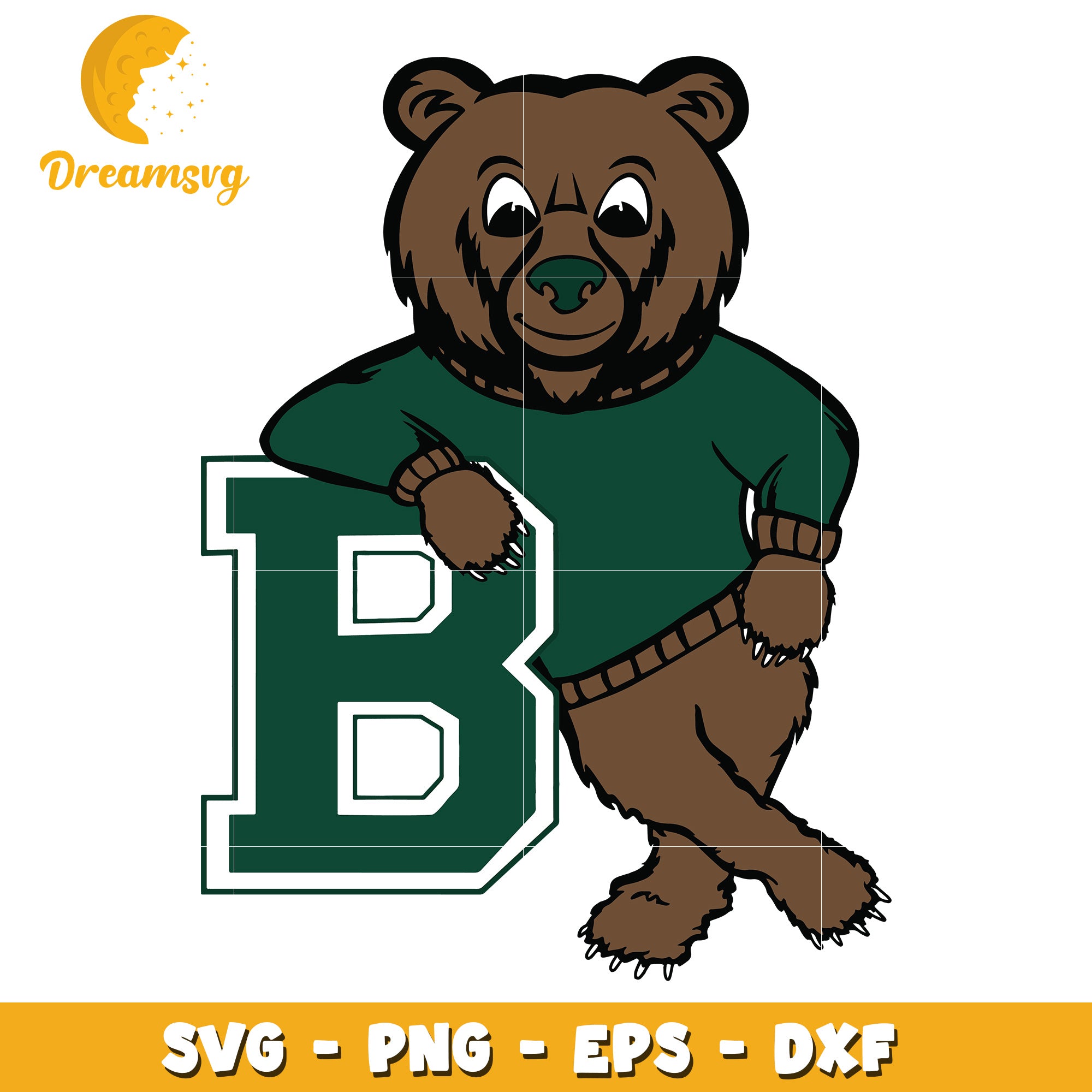 Bear Letter B SVG PNG EPS DXF Cut File