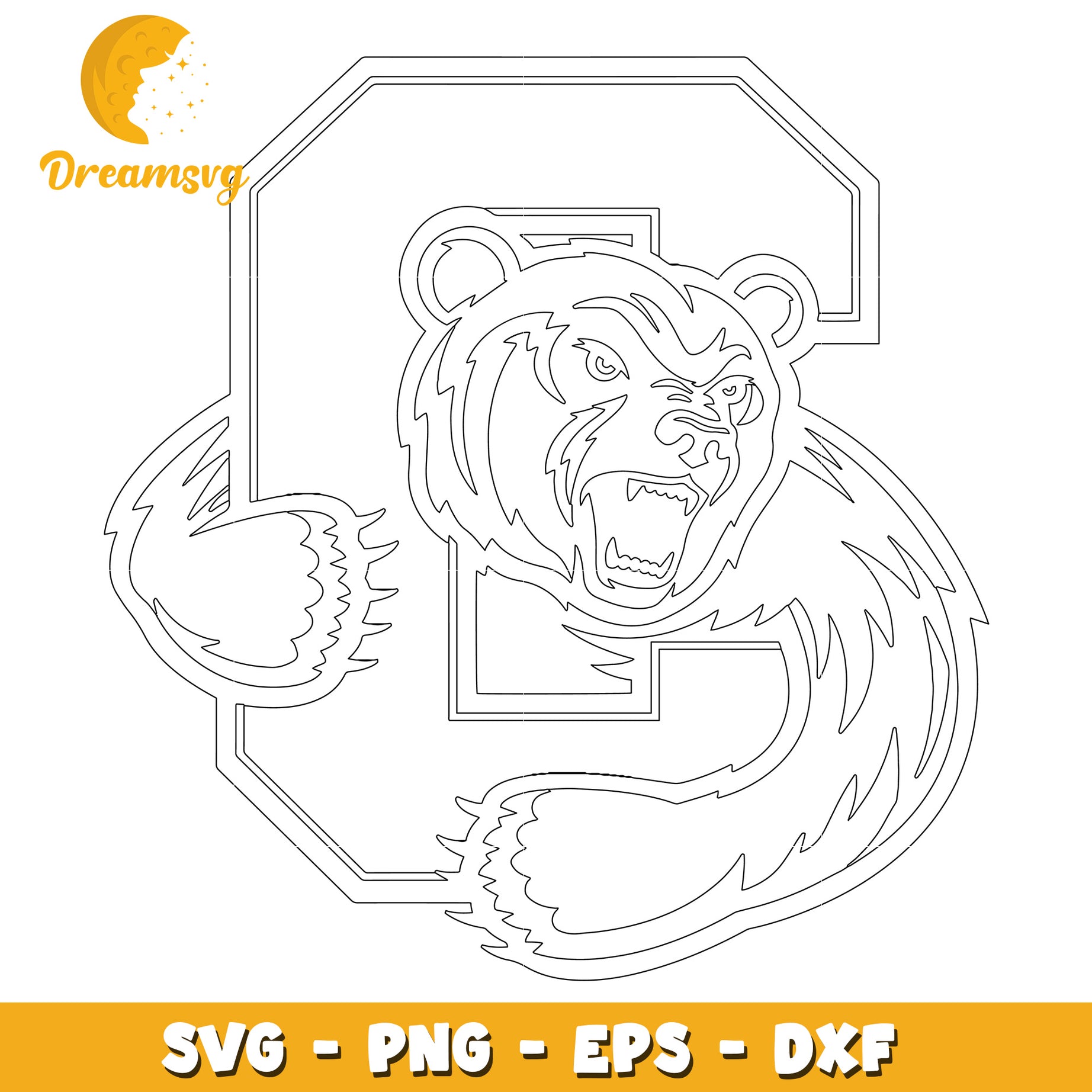 Bear Letter C SVG Cut File