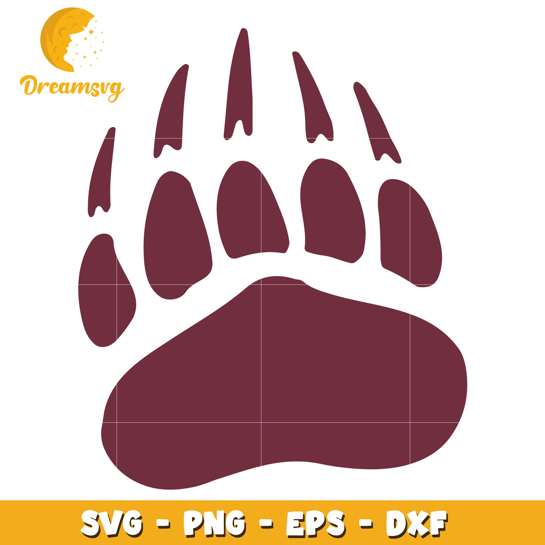 Bear Paw Print SVG Cut File