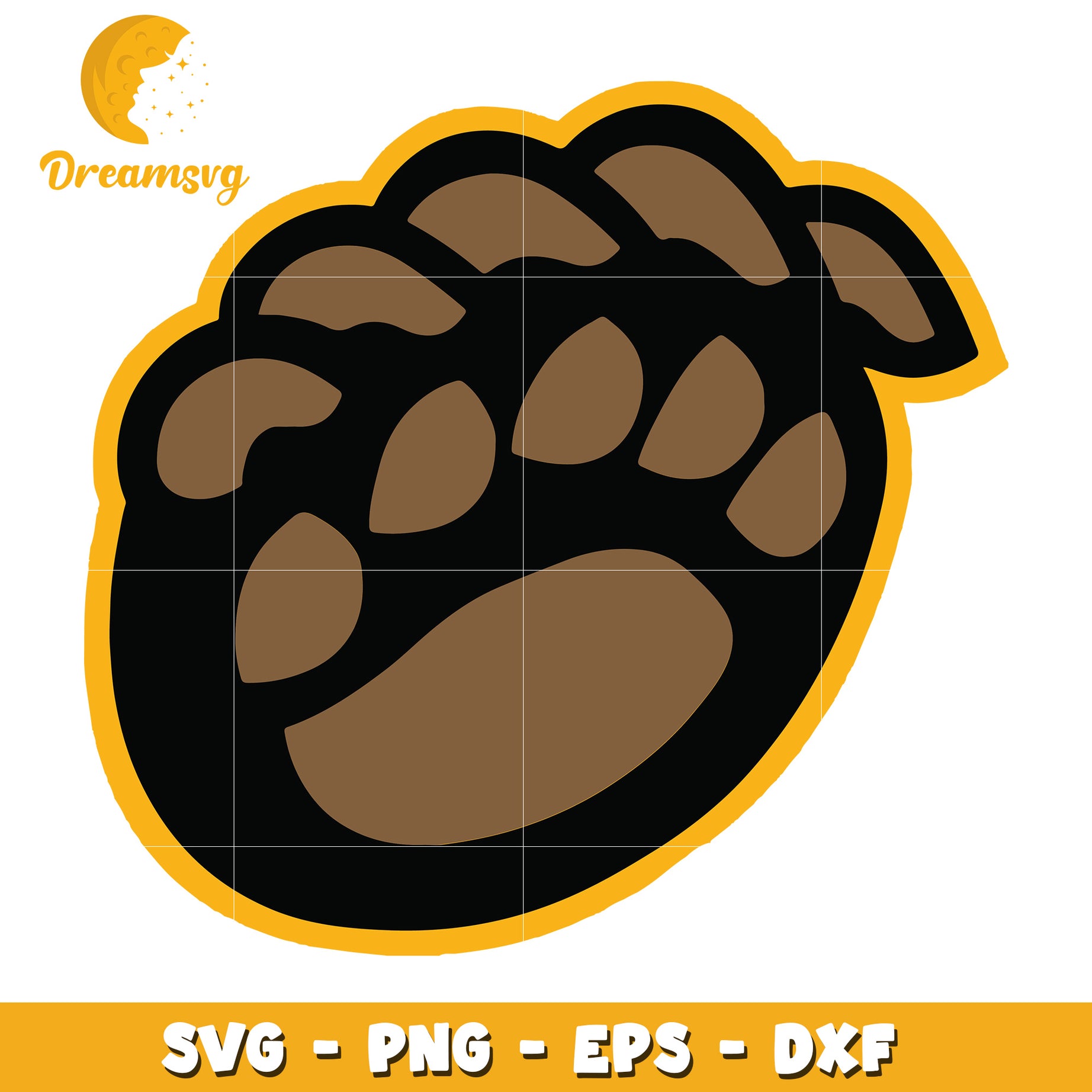 Bear Paw Print SVG PNG EPS DXF Cut File