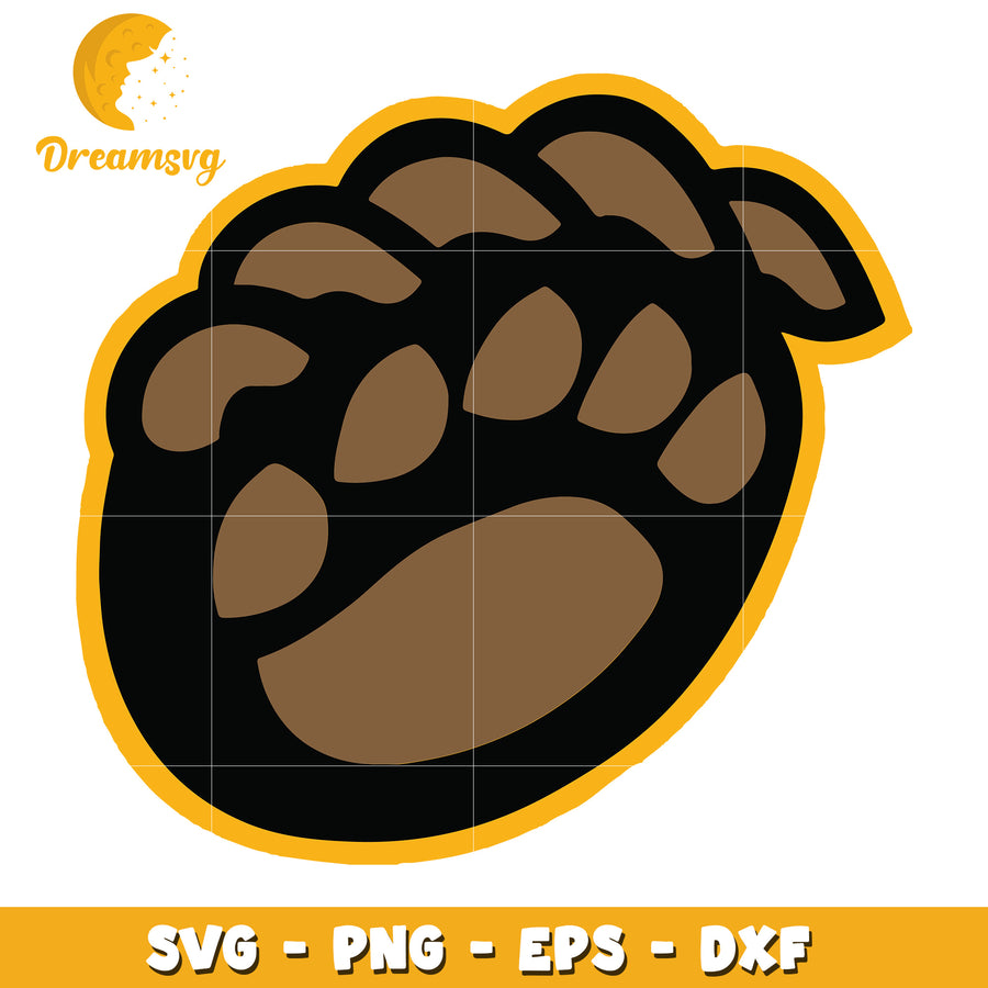 Bear Paw Print SVG PNG EPS DXF Cut File