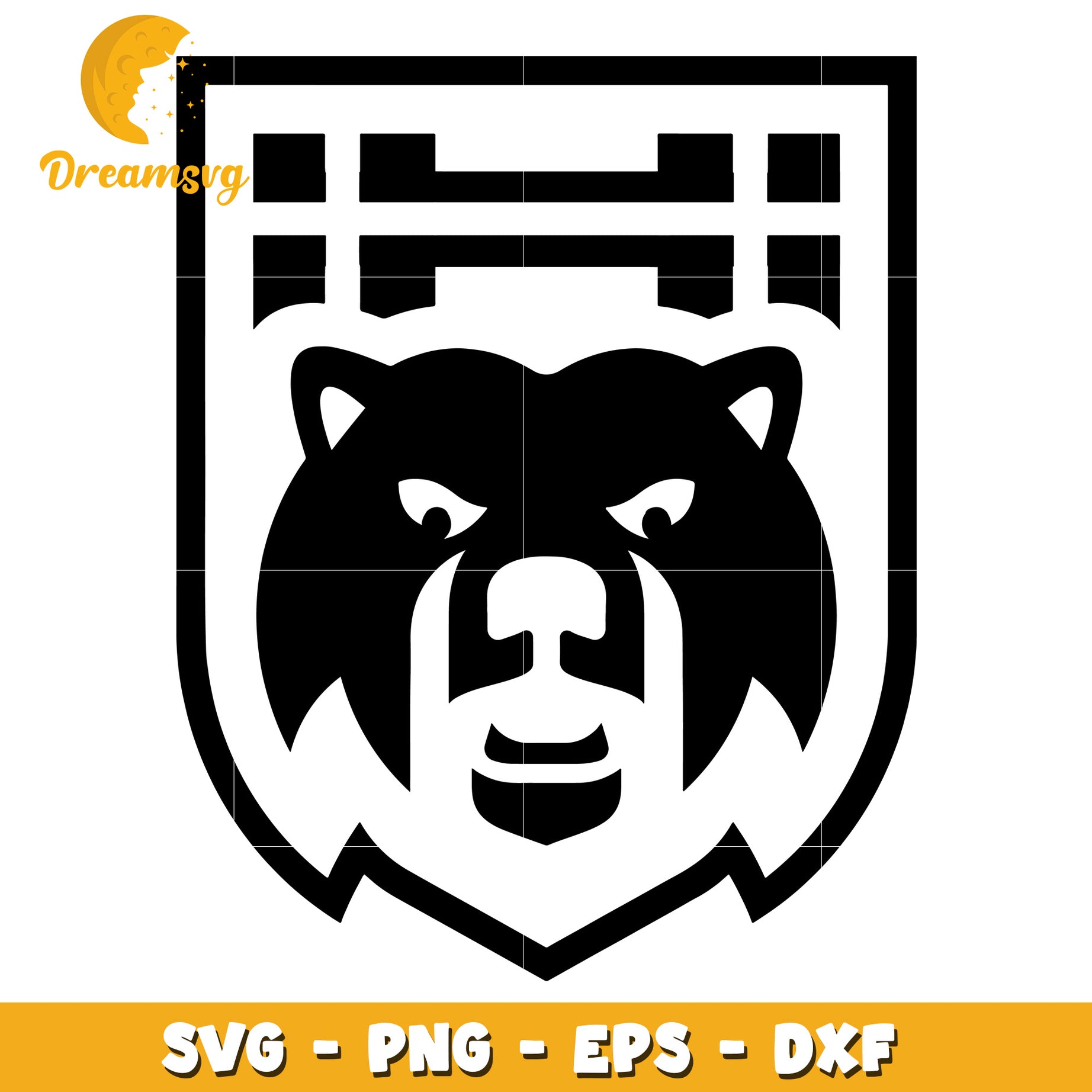 Bear Shield SVG PNG EPS DXF Cut File