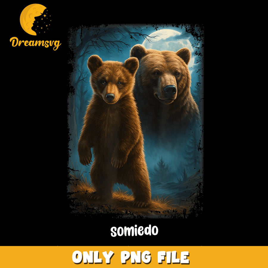 Bear Family PNG, Wilderness Theme, Nature Art PNG