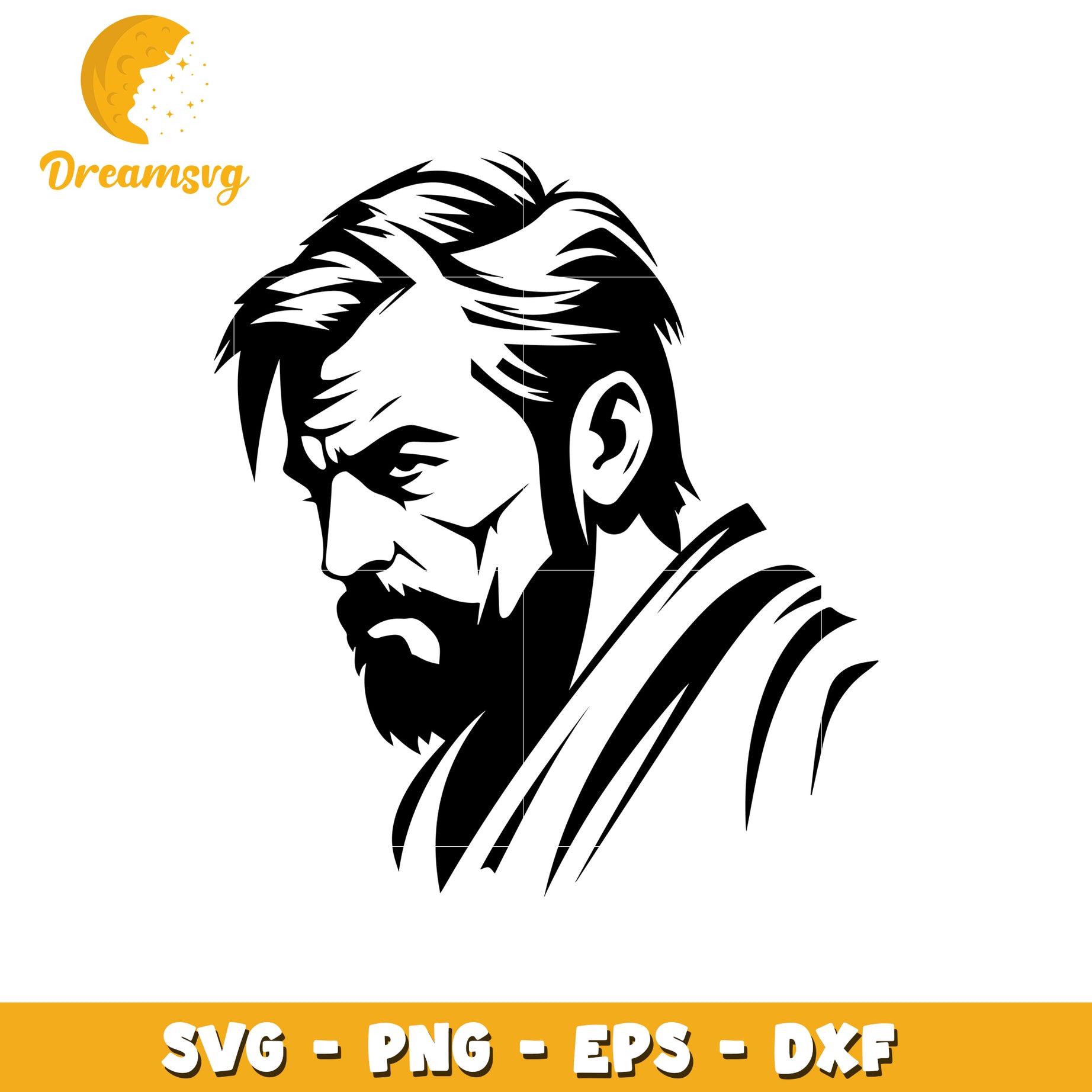 Bearded Man SVG PNG EPS DXF Cut File