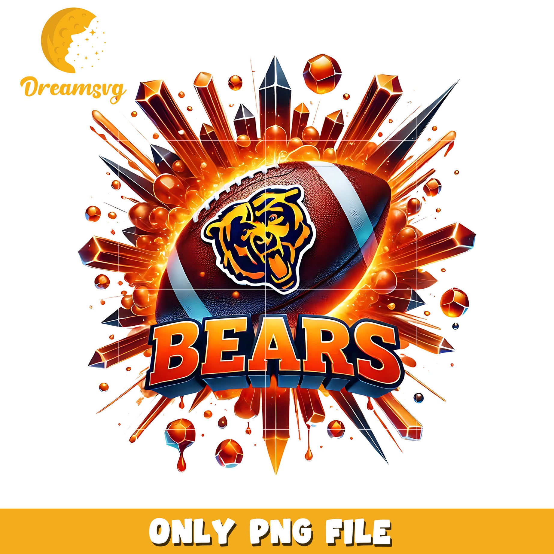 Bears ball design png, nfl balll png, nfl teams png