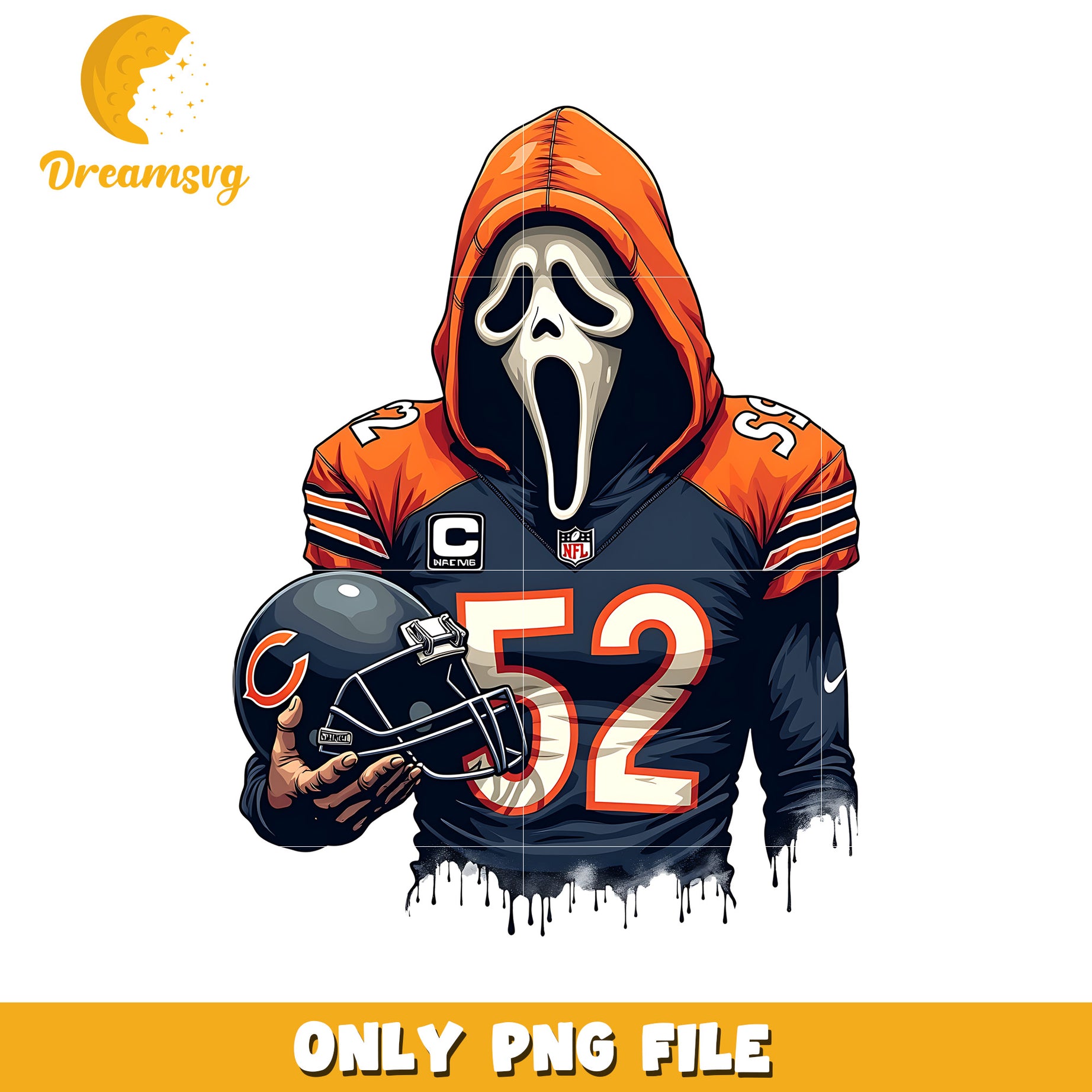Bears ghost face png, nfl games png, american football png