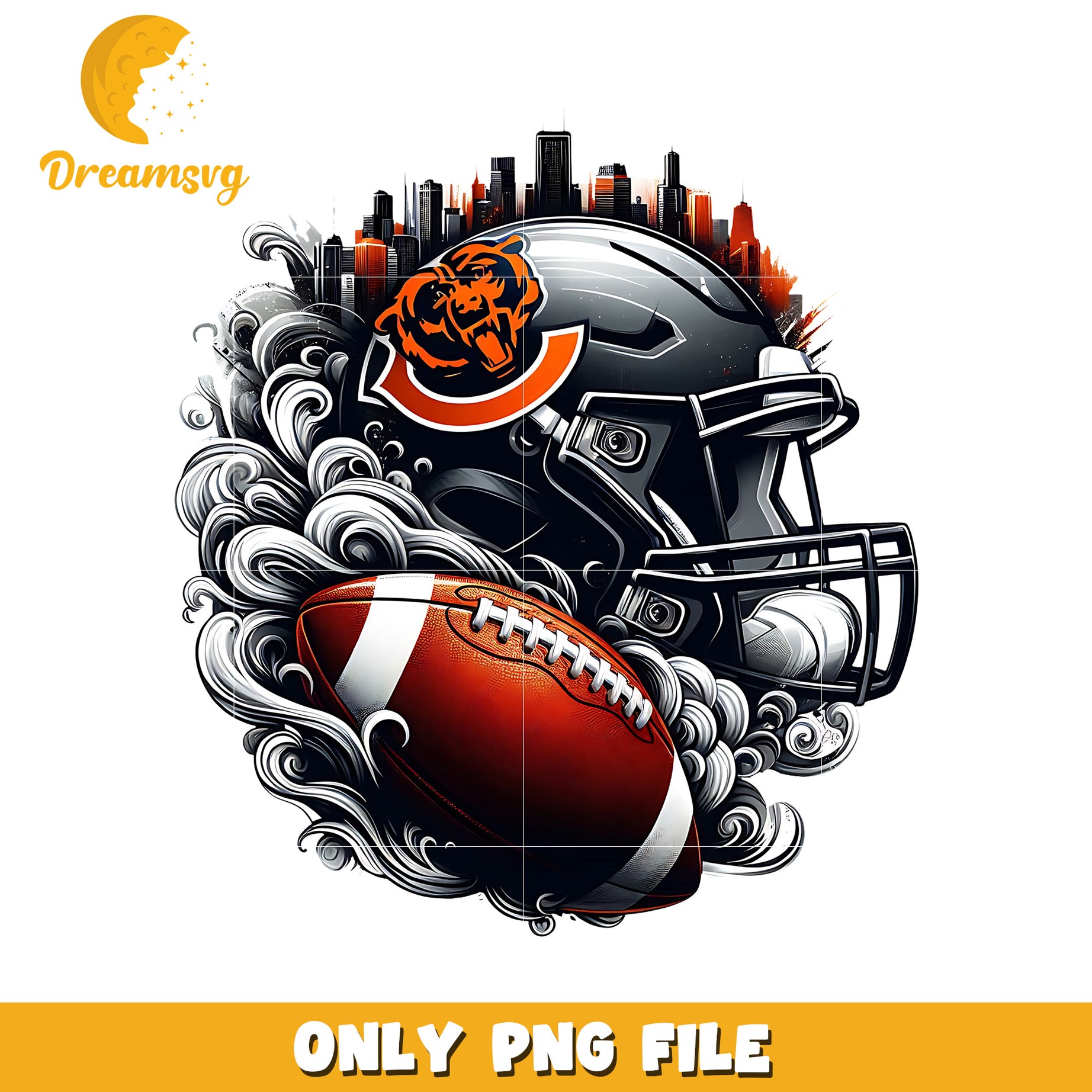 Bears helmet and ball png, nfl mvp png, nfl helmet png