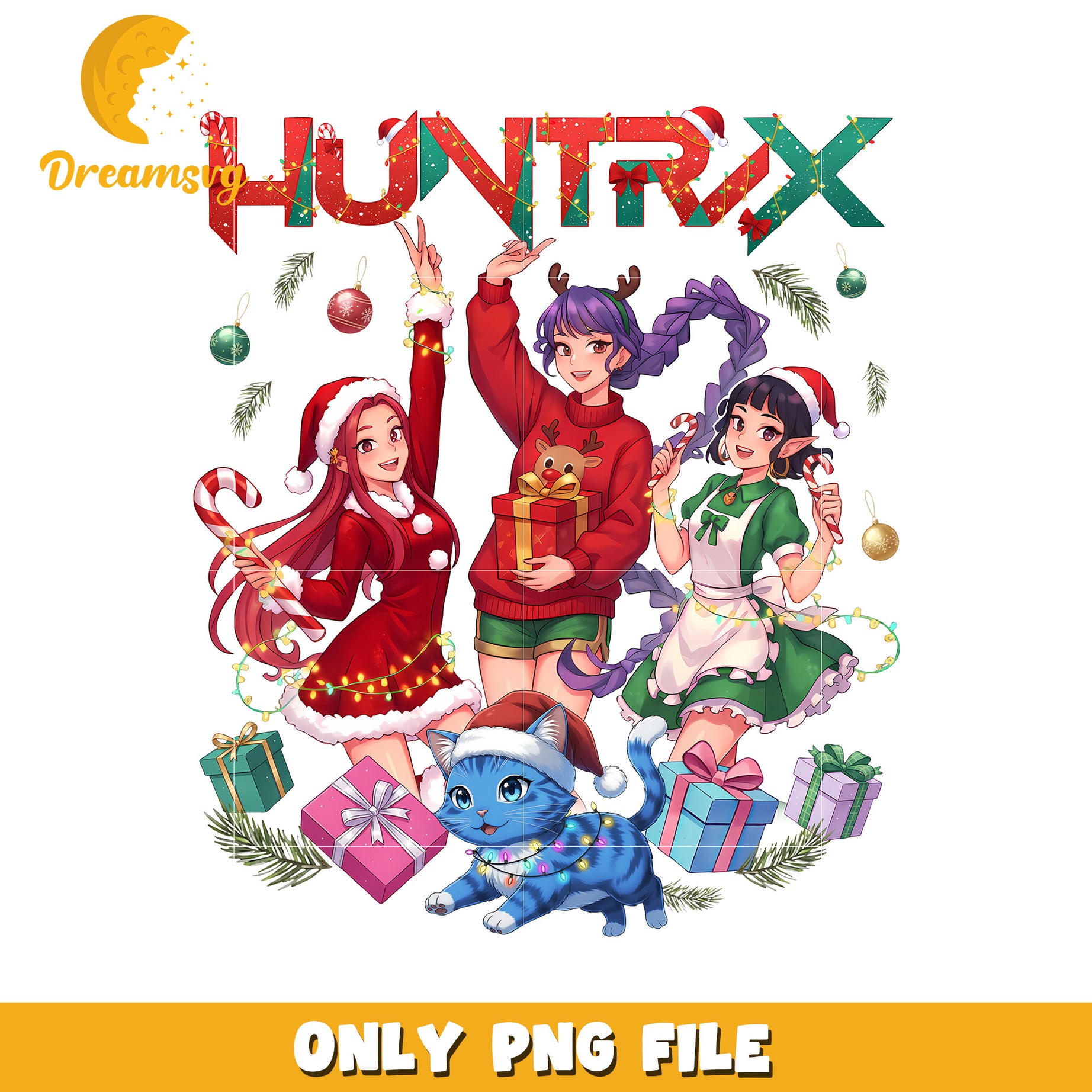 Beautiful design of huntrix png, merry christmas png, christmas season png