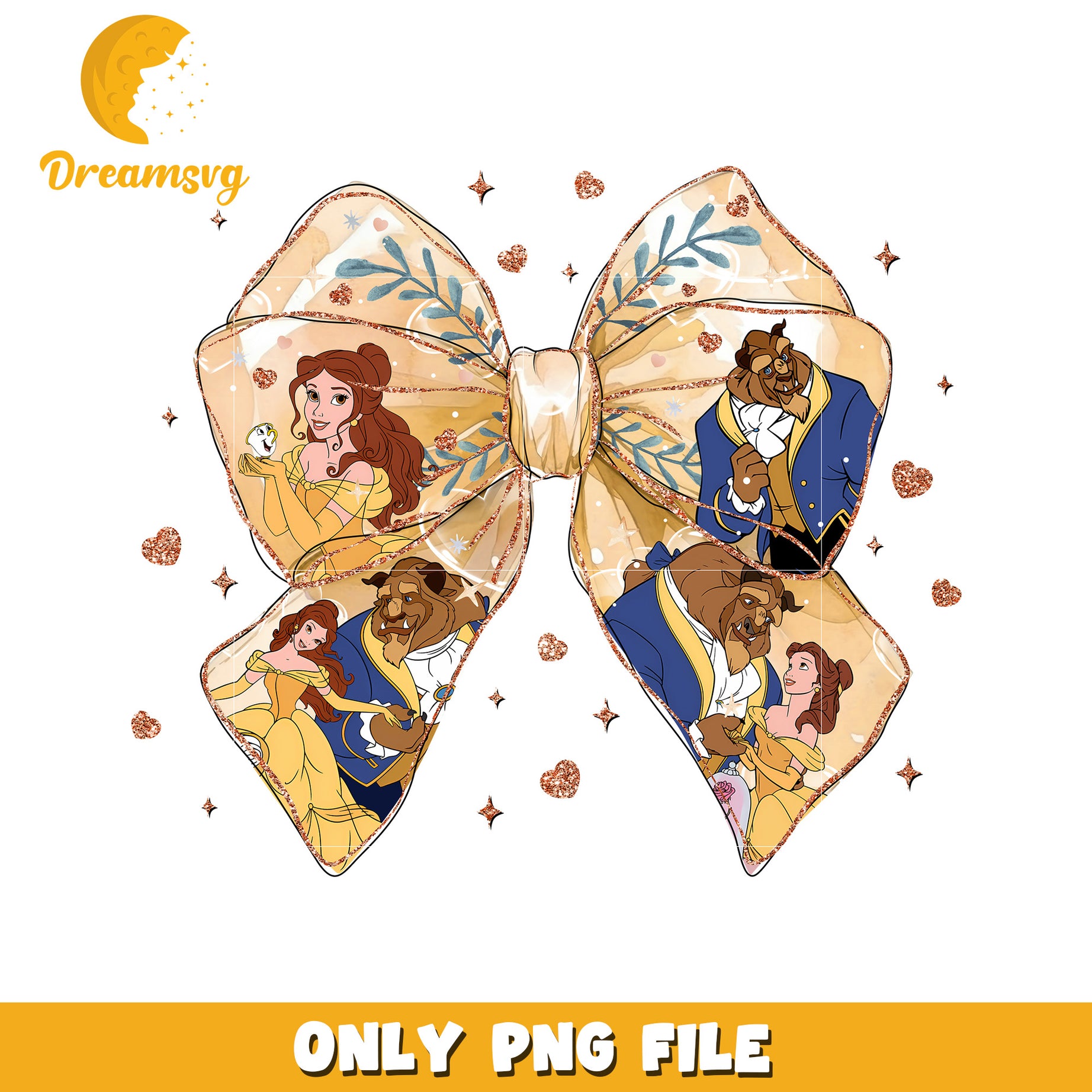 Beauty and the Beast Bow PNG