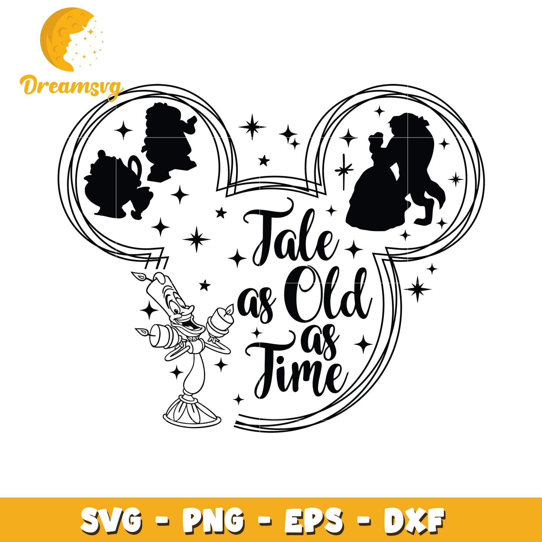 Beauty and the Beast Mickey SVG Cut File