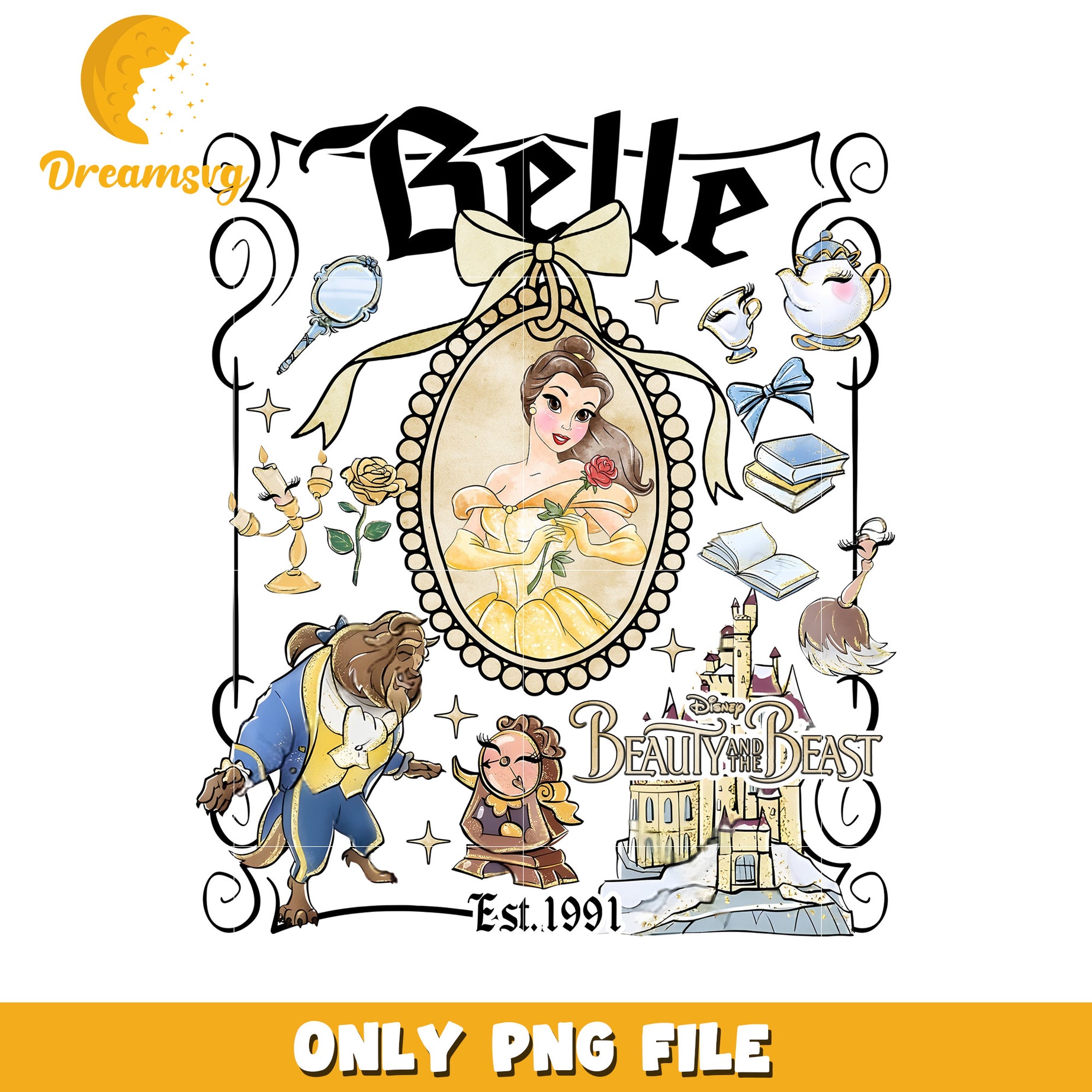 Beauty and the characters png, disney toys png, disney movie png