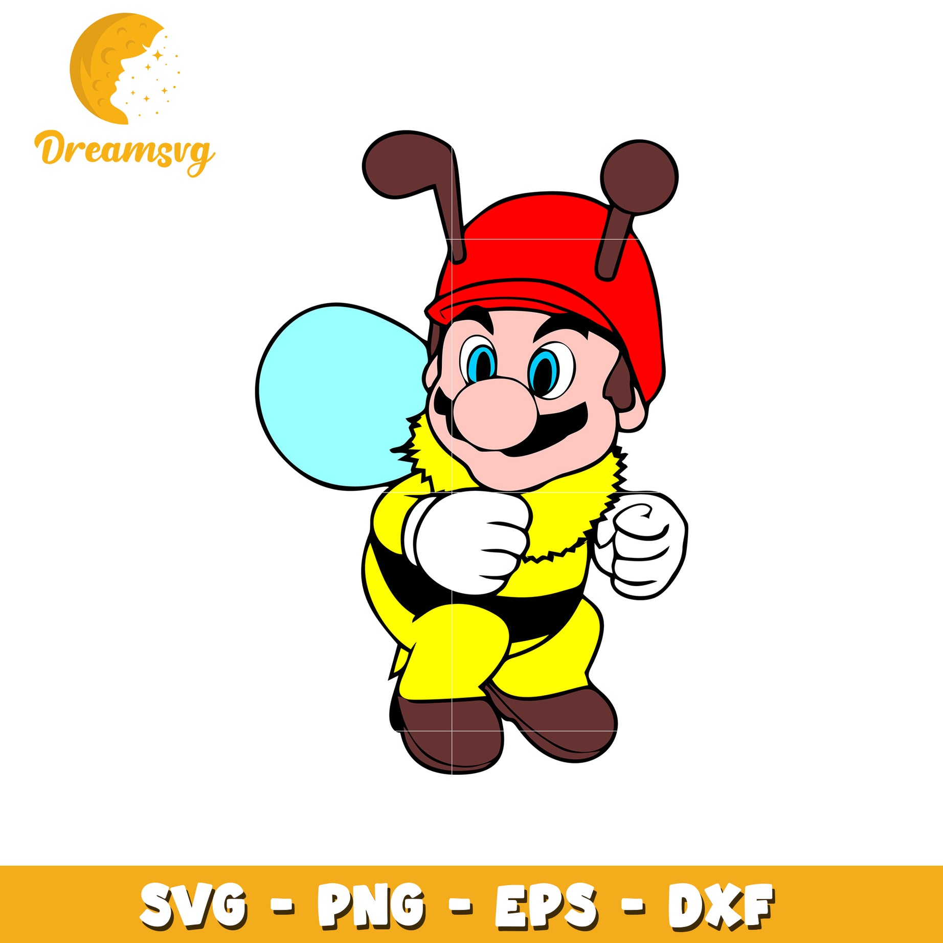 Bee Mario SVG PNG EPS DXF Cut File