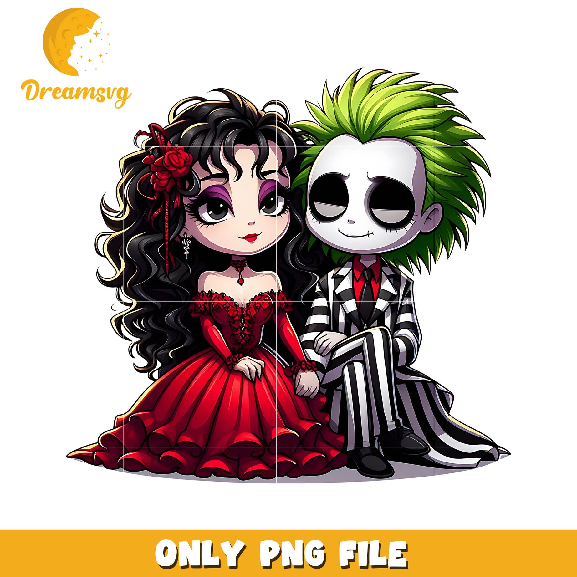 Beetlejuice love couple png, Beetlejuice halloween movies png