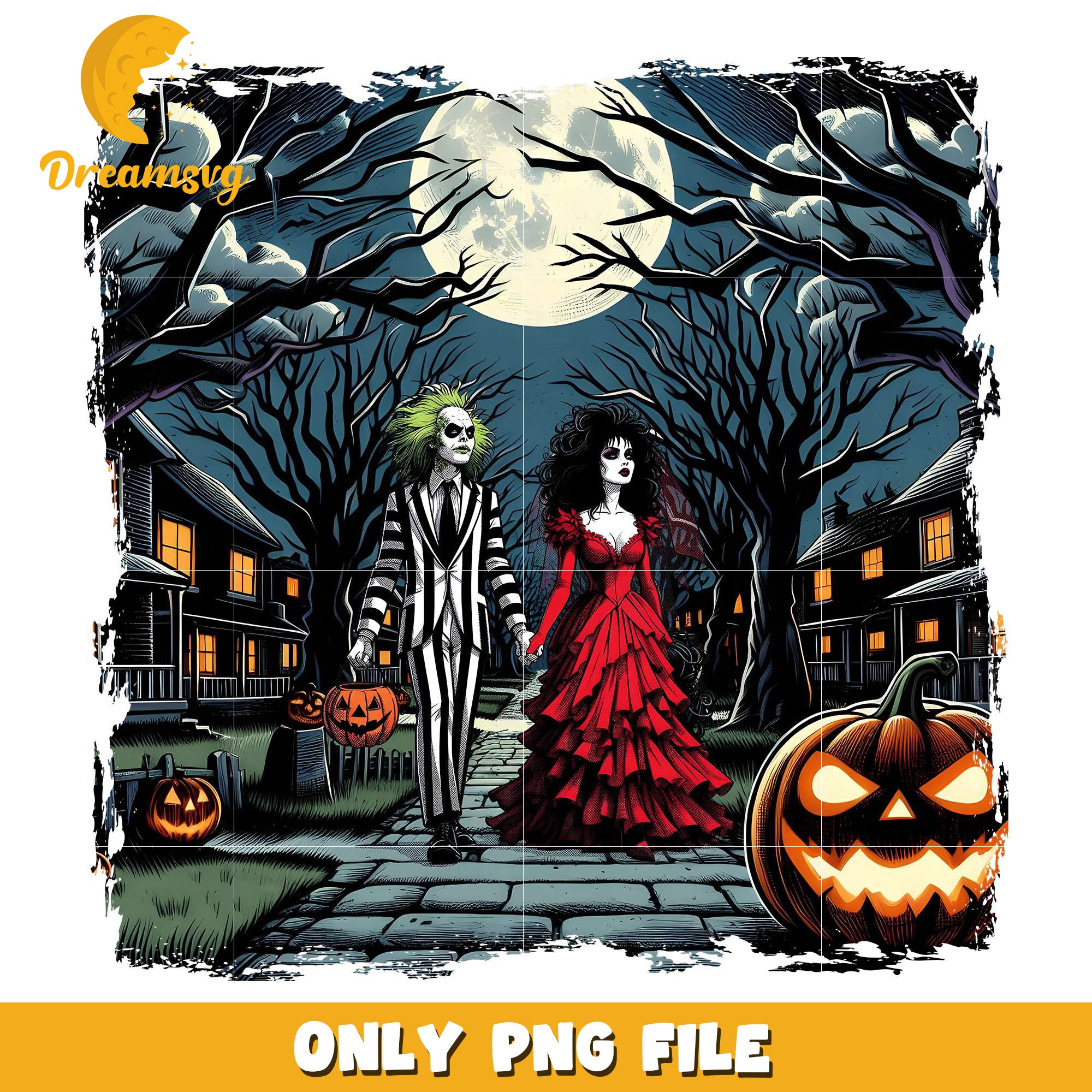 Beetle juice and wife png, happy halloween​​​ png, halloween toys​ png