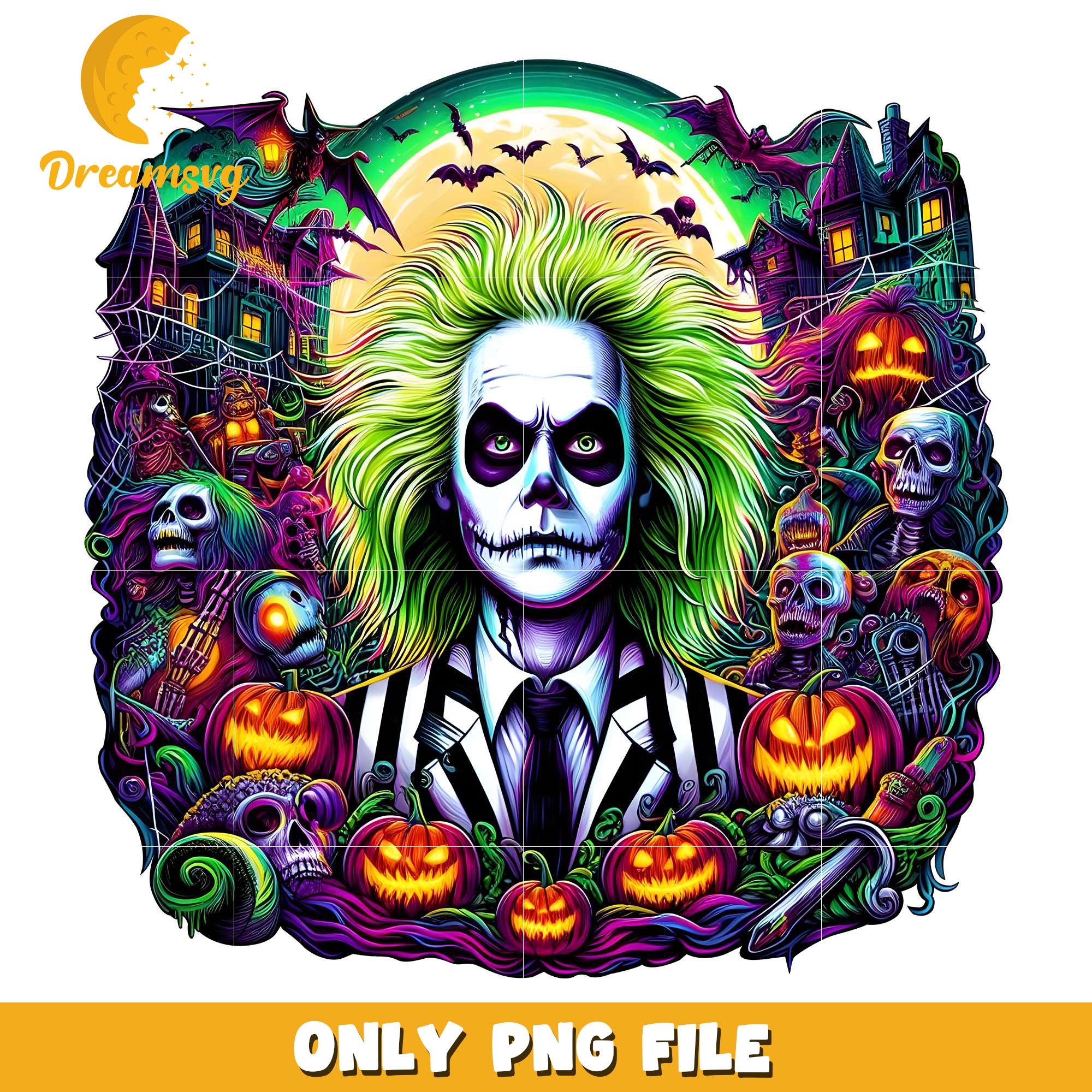 Beetlejuice pumpkin png, halloween decor​ png, halloween background​​ png