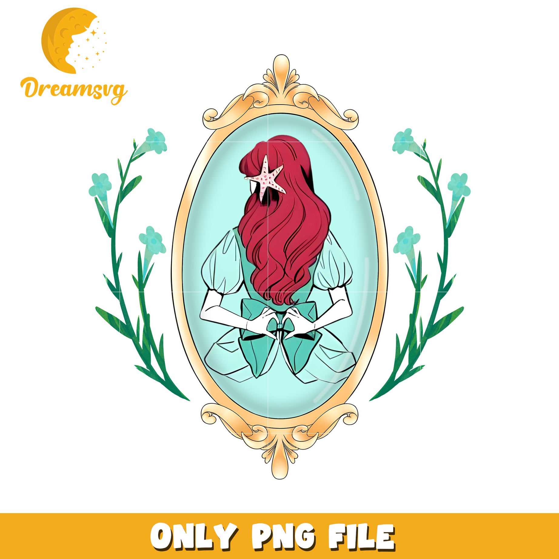 Behind princess ariel design png, disney png, disneyland png