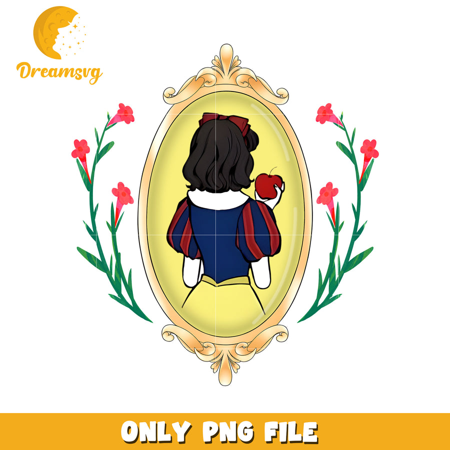 Behind princess white snow design png, disney png, disneyland png