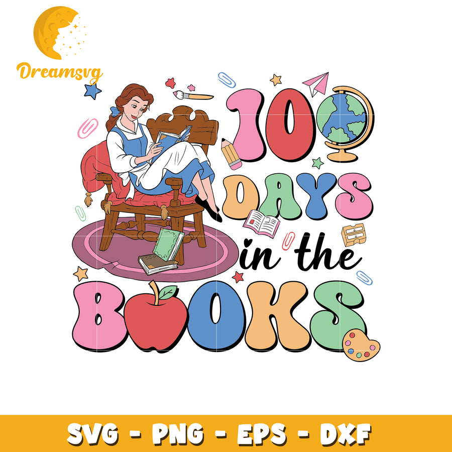 Belle 100 Days in the Books SVG