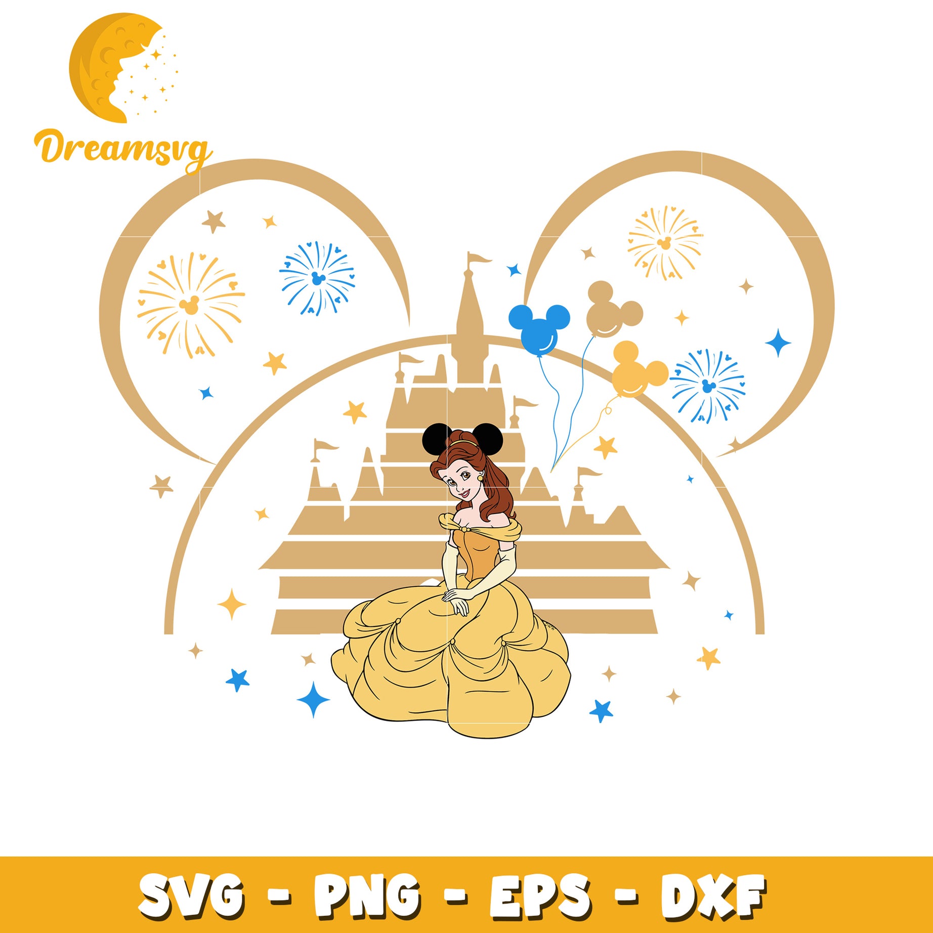 Belle Disney Castle SVG Cut File