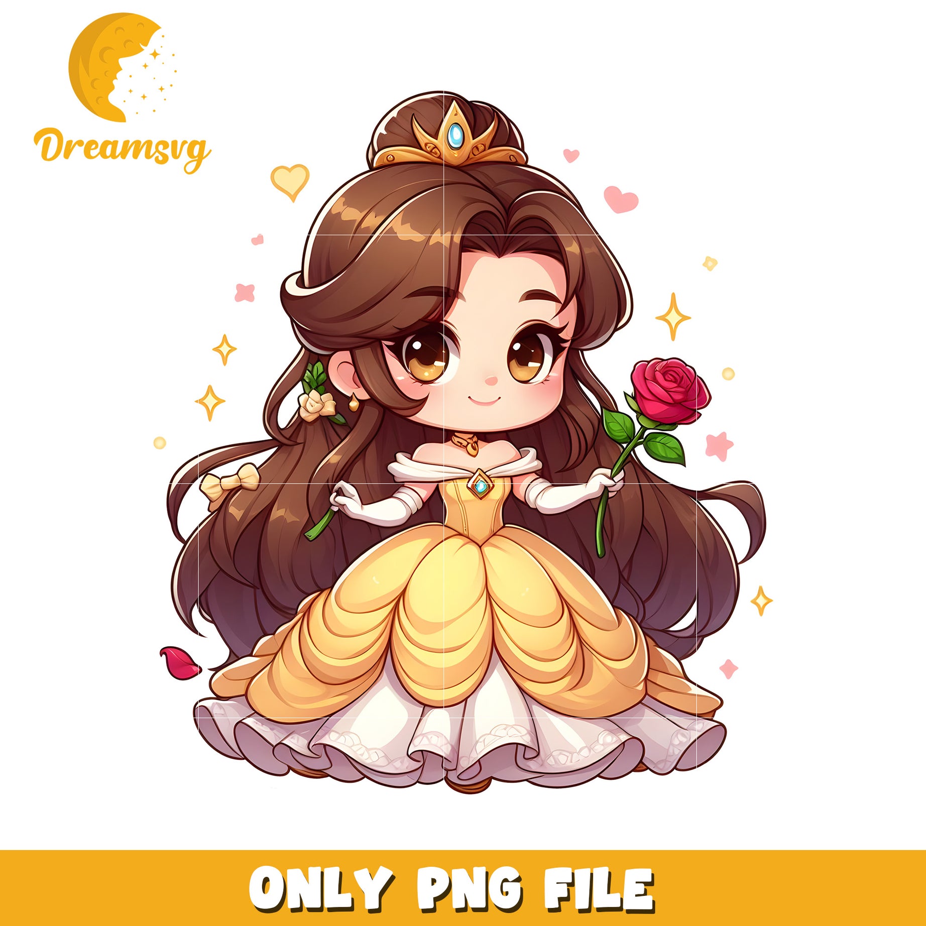 Belle PNG Cute Chibi Princess