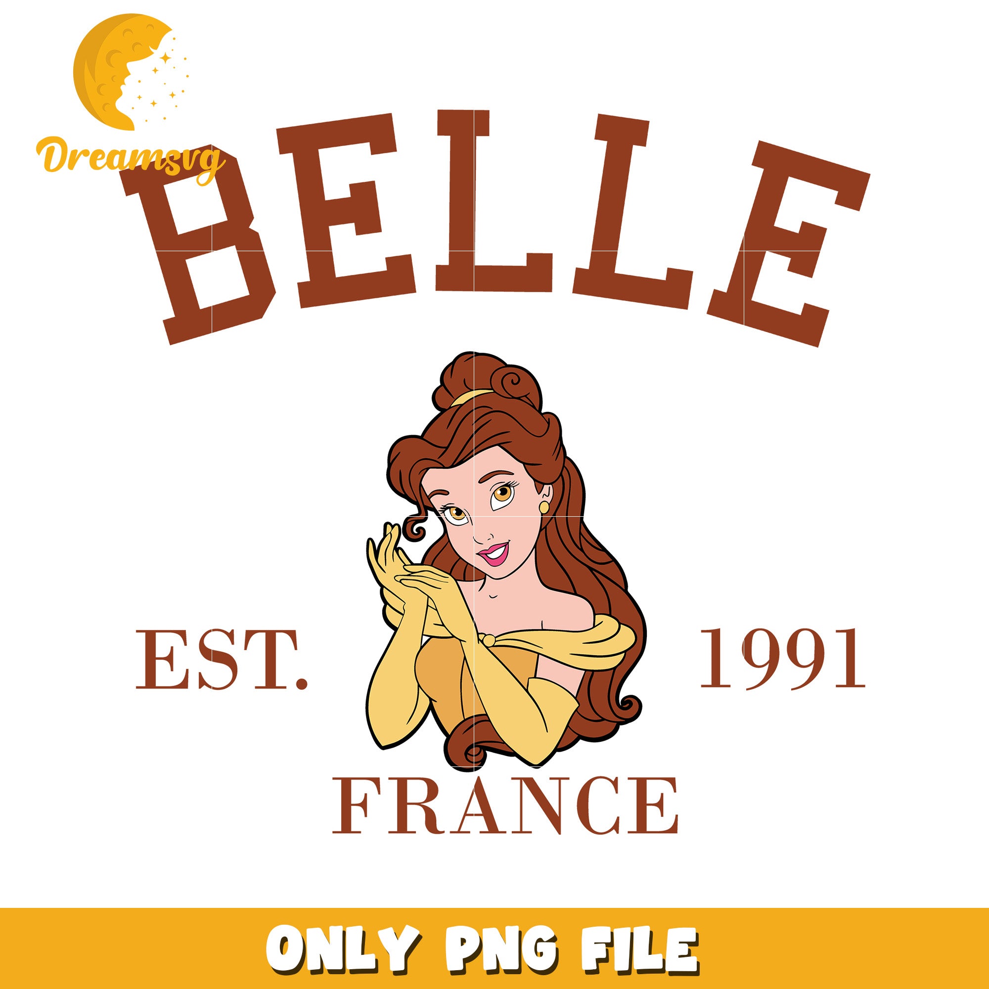Belle Princess PNG File Vintage Design for Fans