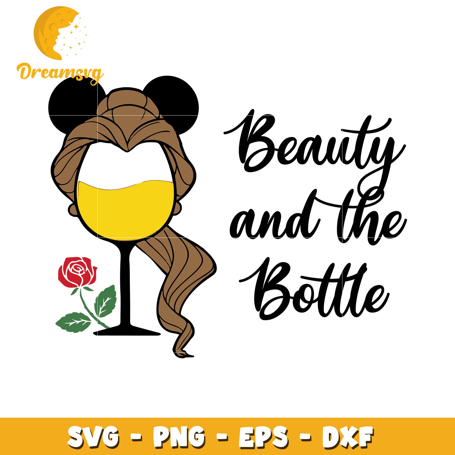 Belle Wine Glass SVG PNG EPS DXF