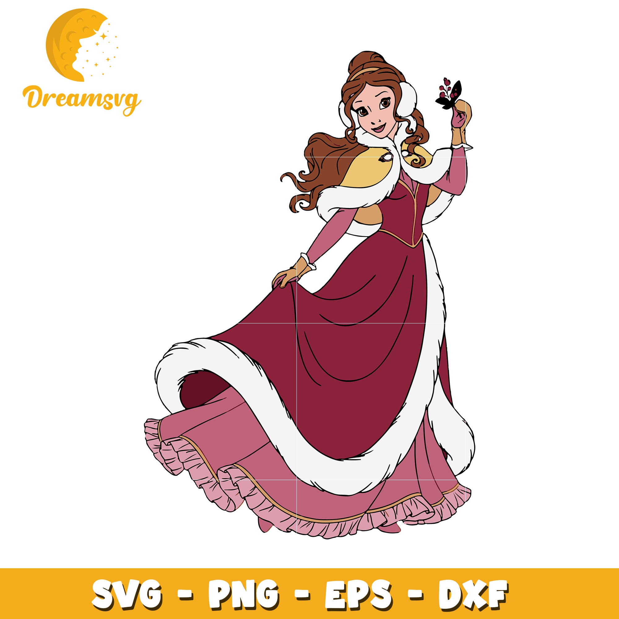 Belle Winter Dress SVG PNG EPS DXF