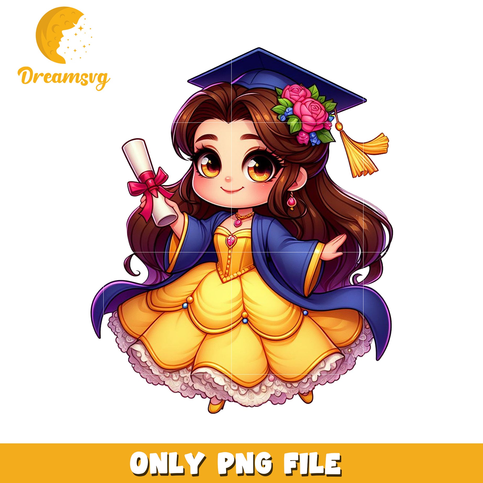 Belle graduation  design png, beauty and the beast png, disney princess png
