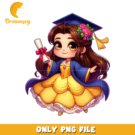 Belle graduation  design png, beauty and the beast png, disney princess png