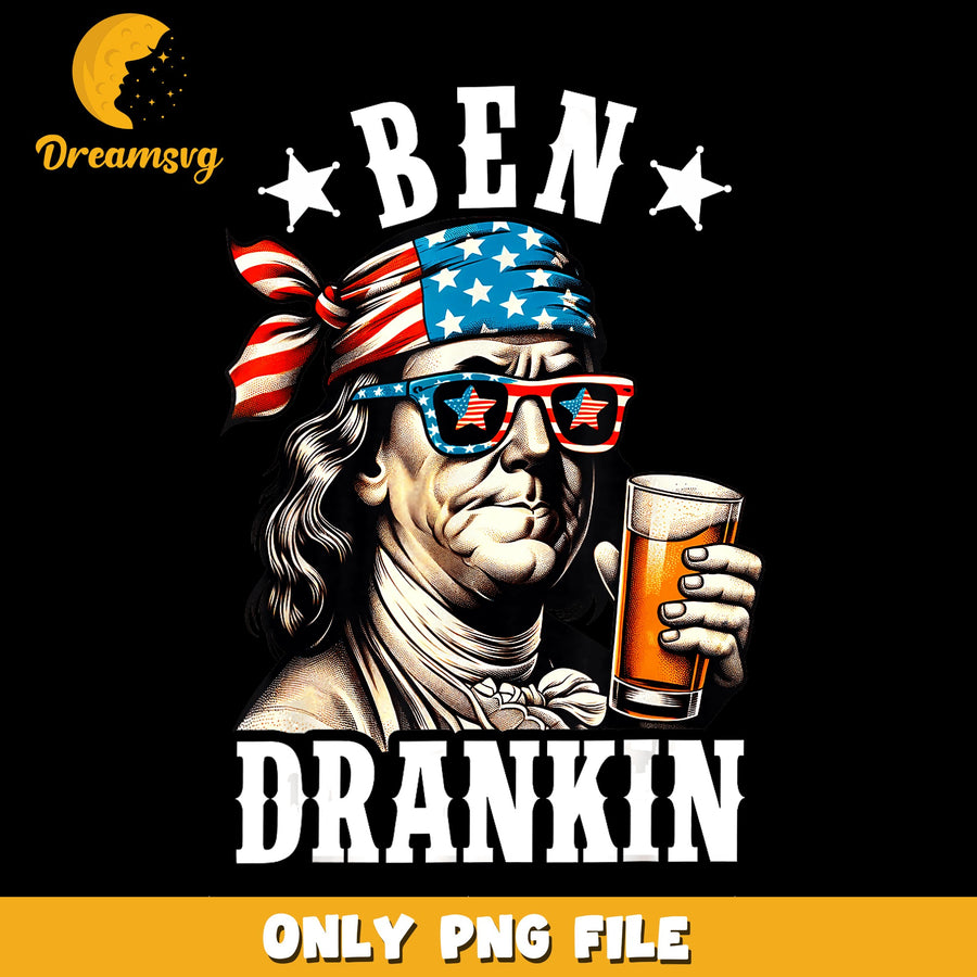 Ben Drankin Benjamin Franklin Beer PNG, 4th Of July, Patriotic PNG