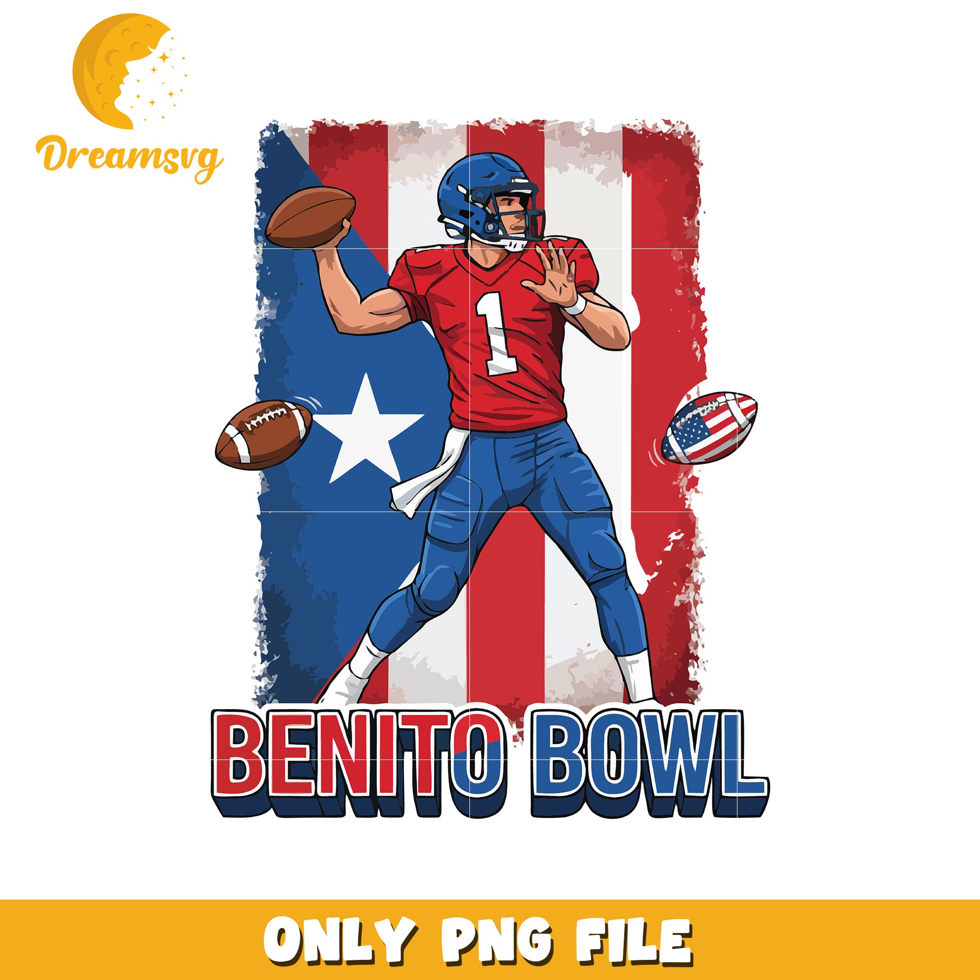 Benito bowl design png, football mascot png, halftime show png